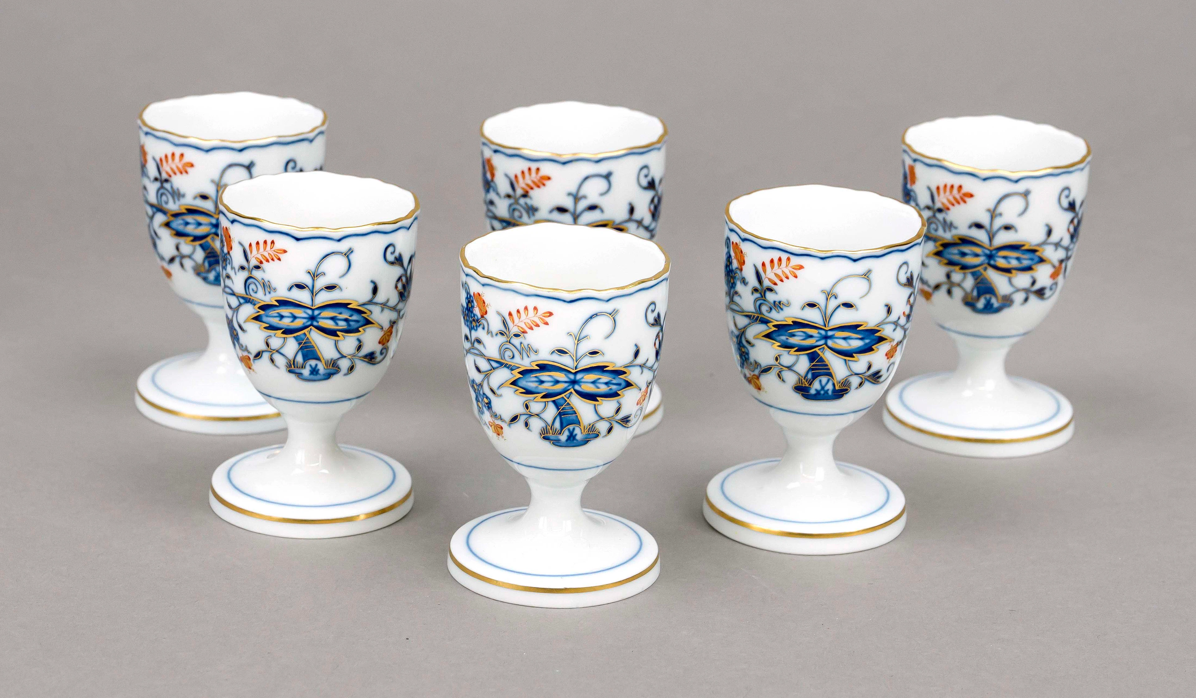 Sechs Eierbecher, Meissen, 20. Jh