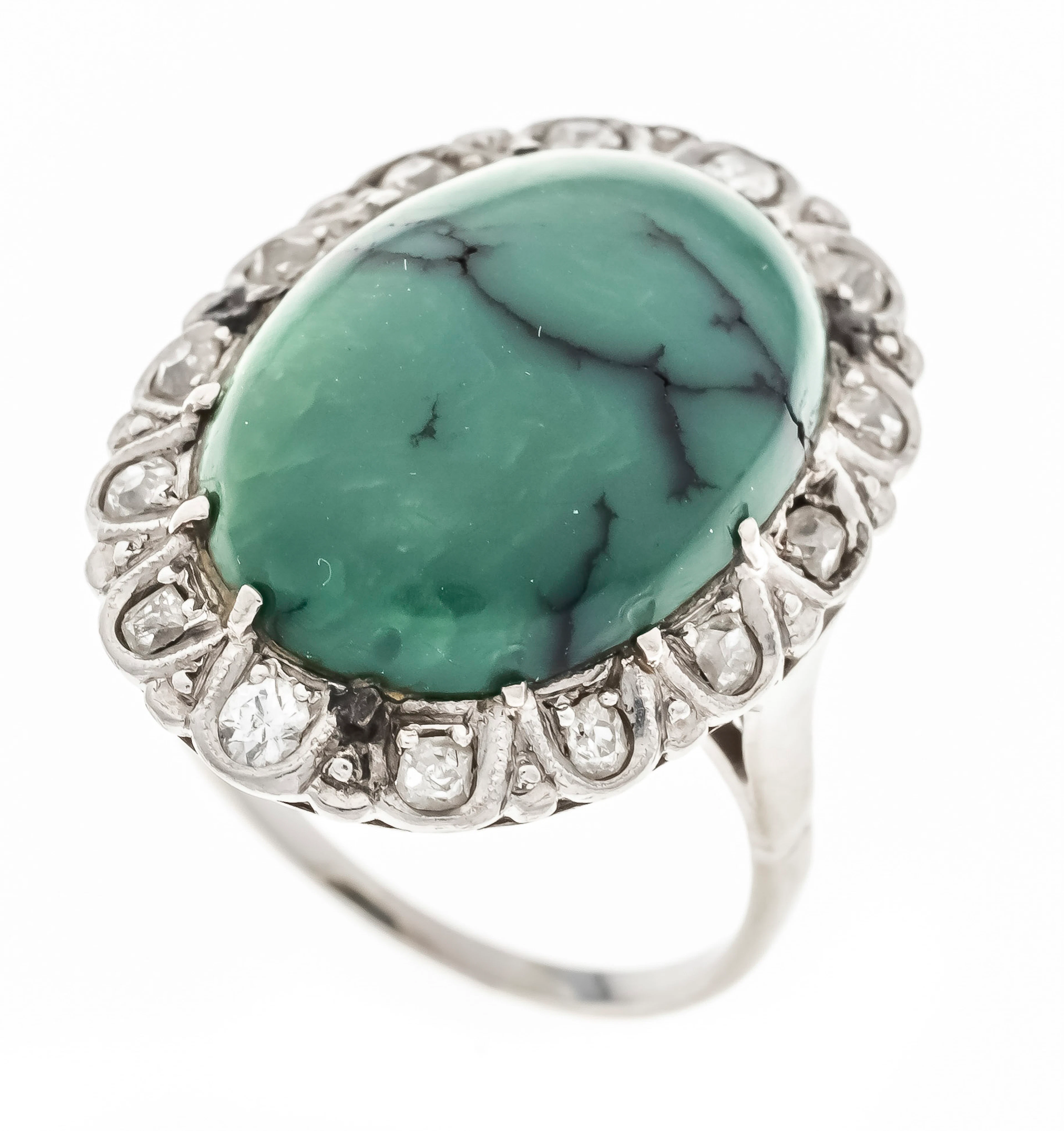 Türkis-Diamant-Ring WG 585/000 mit