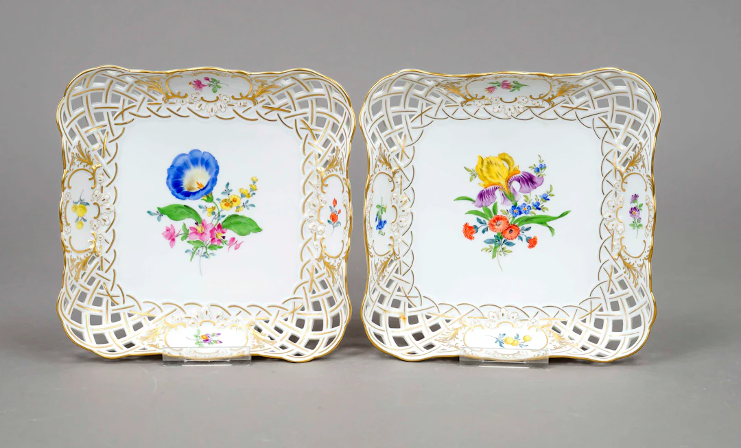 Paar Durchbruchschalen, Meissen