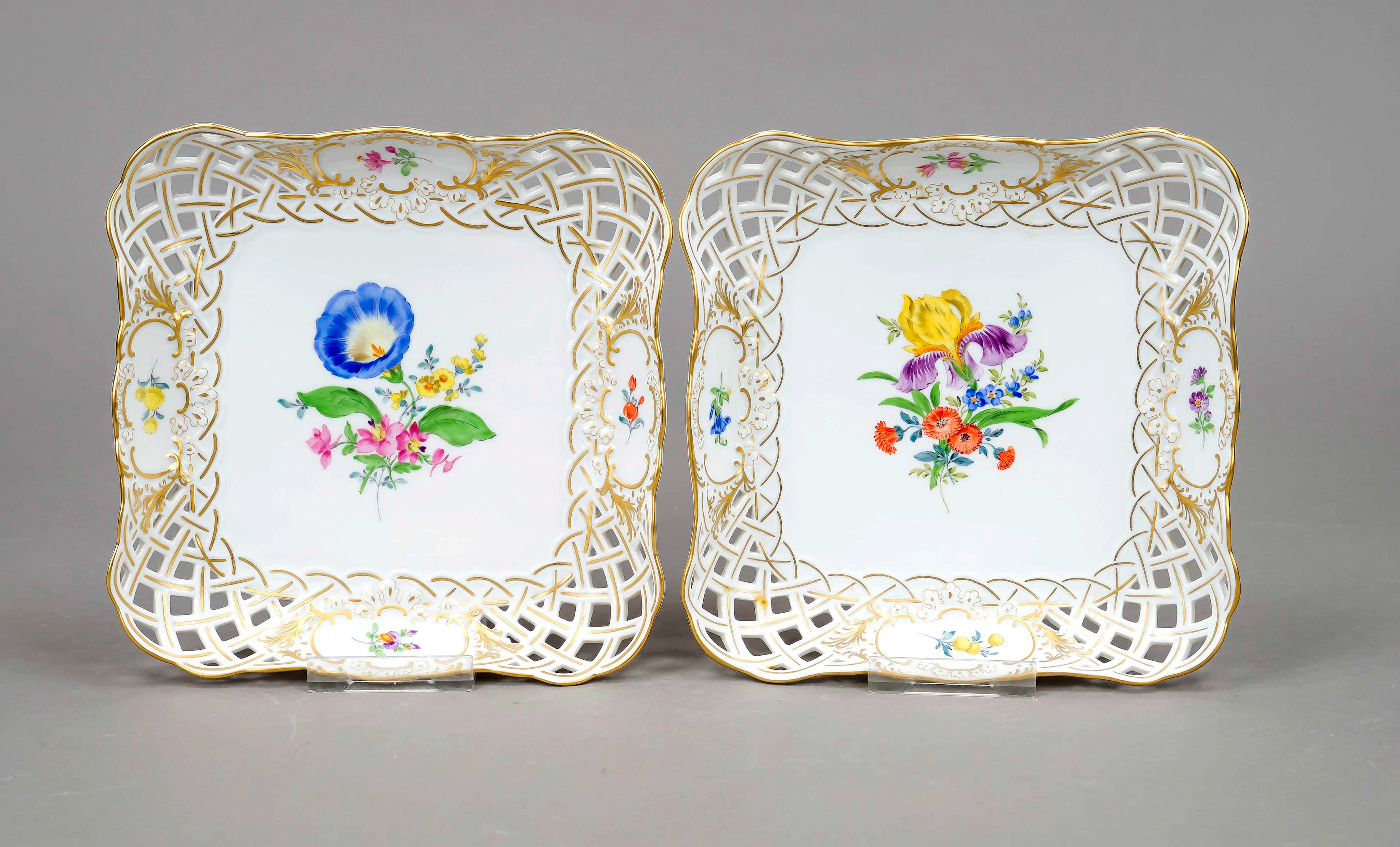 Paar Durchbruchschalen, Meissen