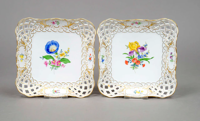 Paar Durchbruchschalen, Meissen
