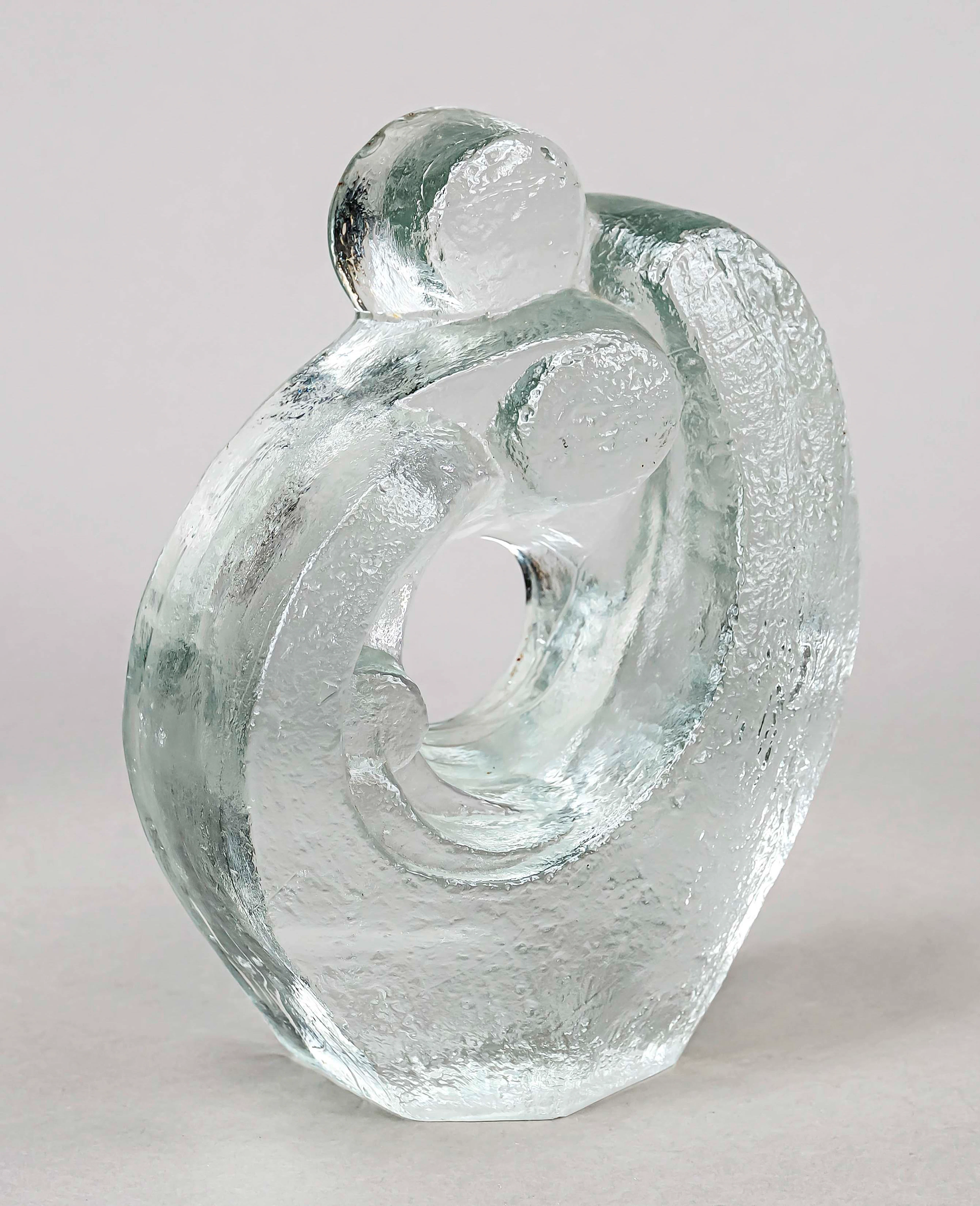 Glasskulptur, um 1970, Liebespaar