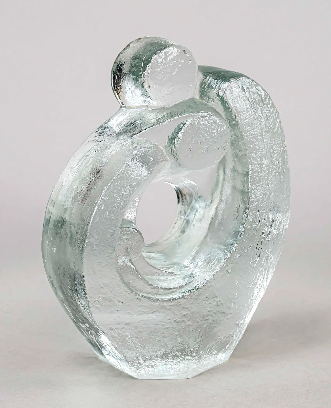 Glasskulptur, um 1970, Liebespaar