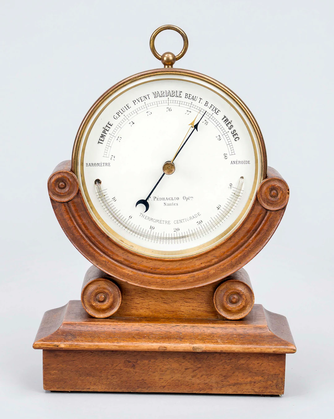 Aneroid-Tischbarometer mit Thermo