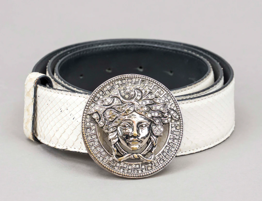 Versace, Gürtel, cremeweißes Rept