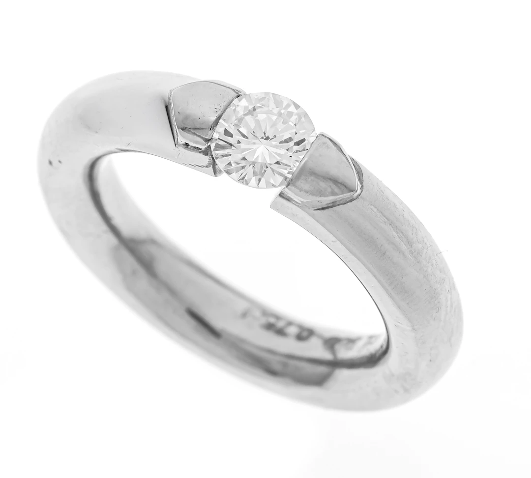 Solitär-Brillant Spannring Platin