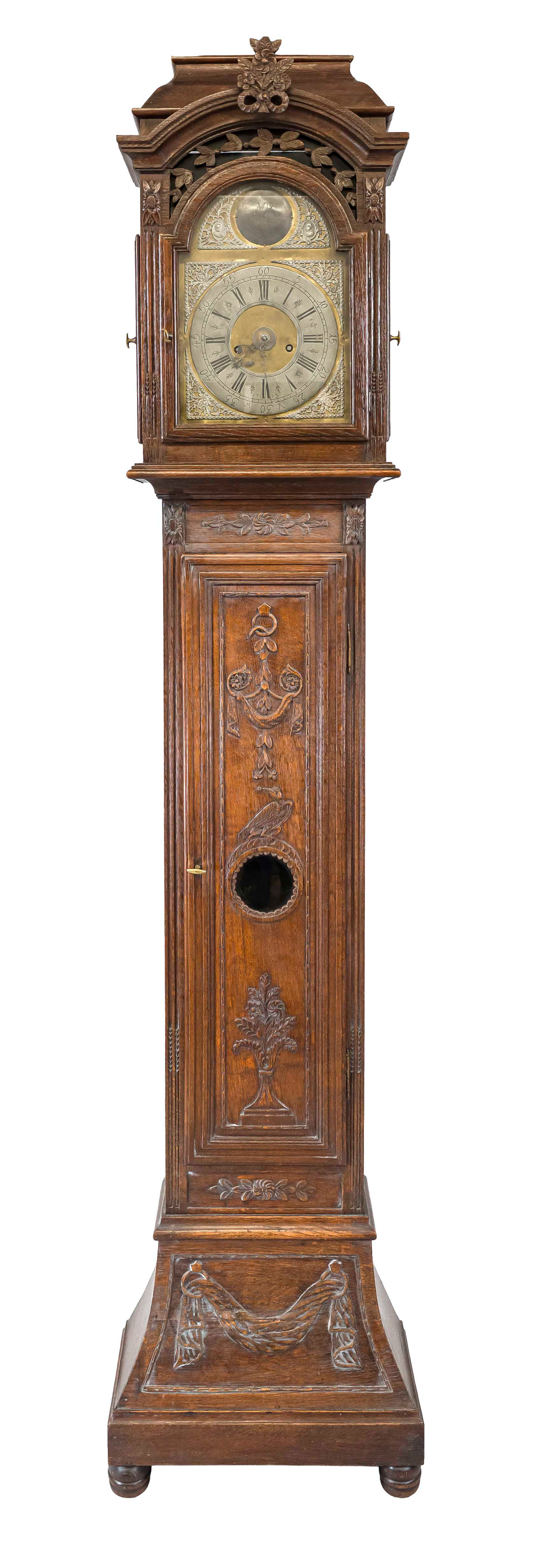 Bodenstanduhr Eiche, bez. ''MR 17