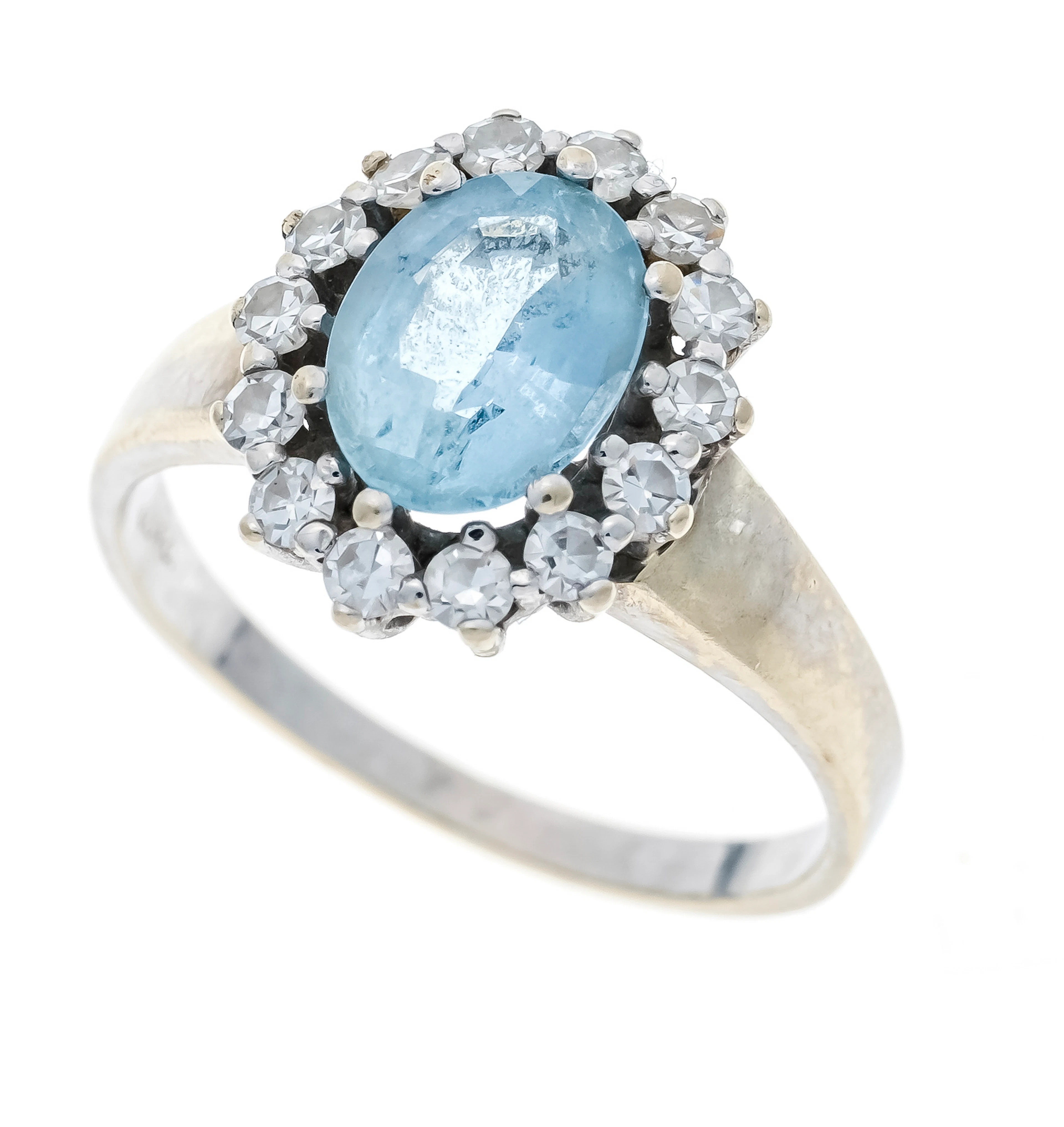 Aquamarin-Diamant-Ring WG 585/000