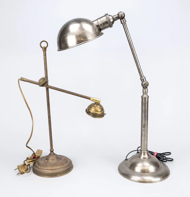 2 Tischlampen, 20. Jh., 1 x Metal