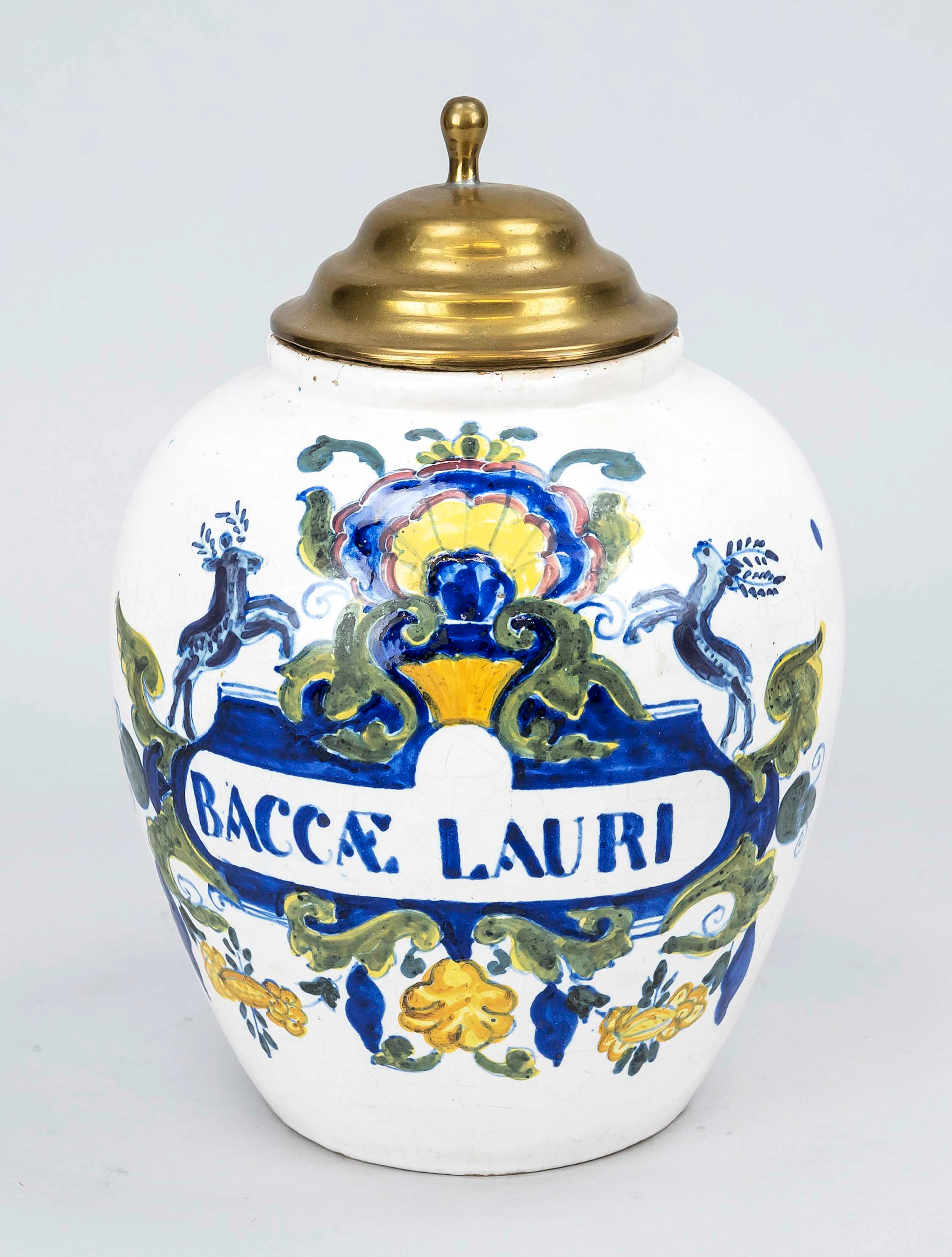 Majolika Apothekergefäß, 19. Jh.