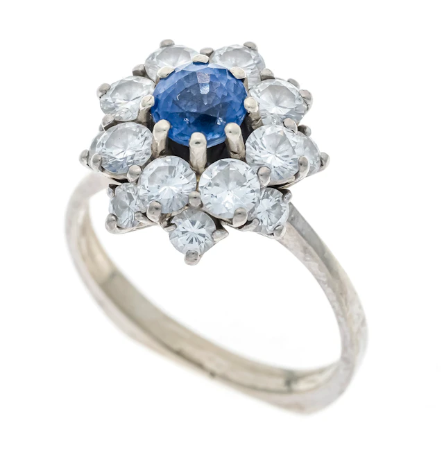 Saphir-Brillant Blüten-Ring WG 58