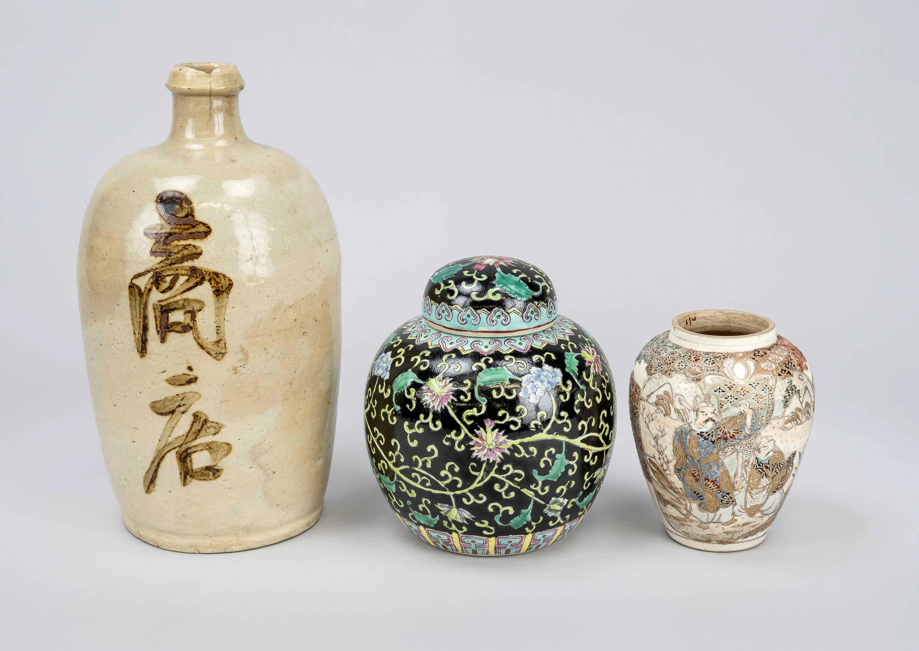 3 Teile Keramik, Japan und China