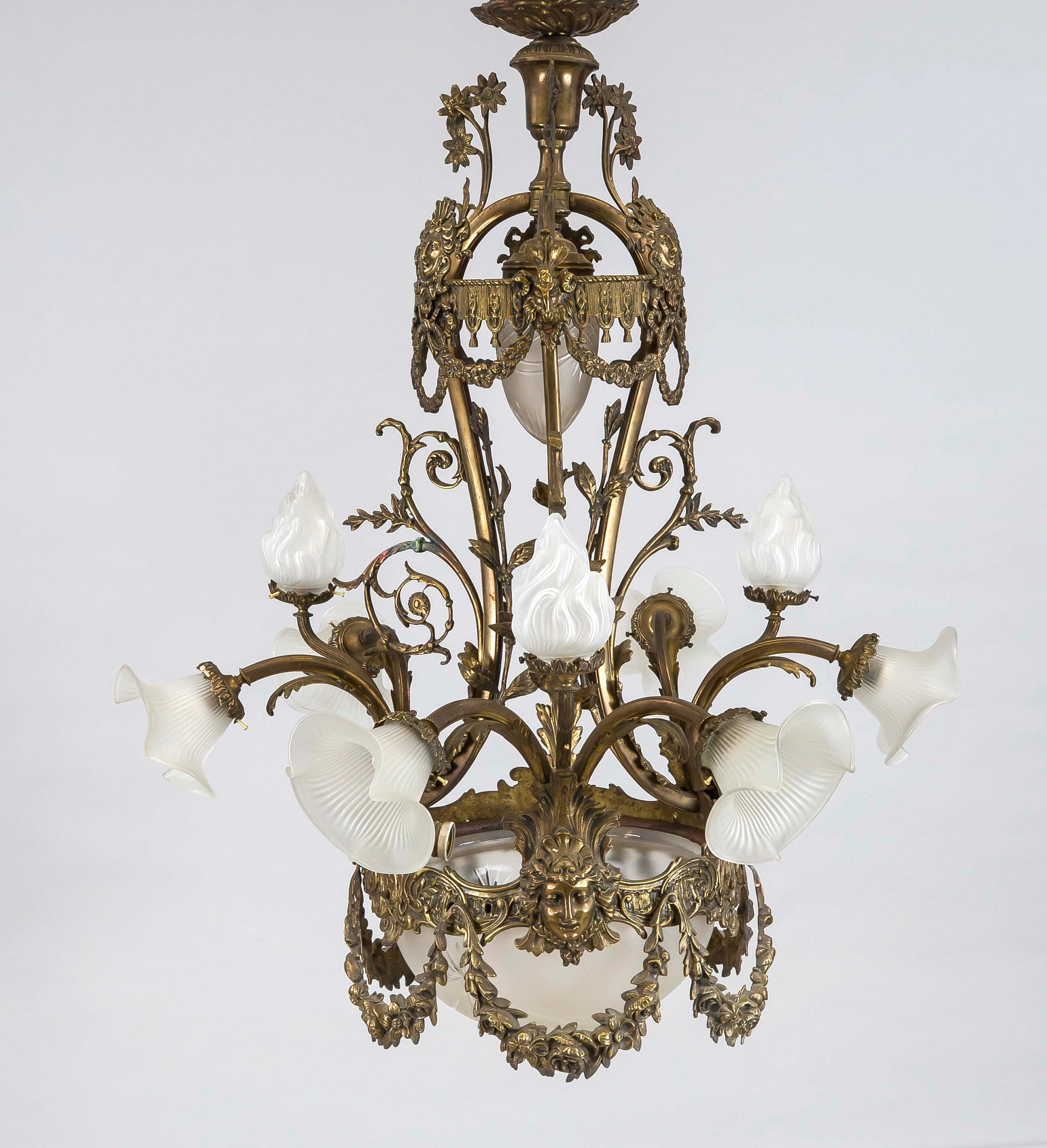 Deckenlampe, Ende 19. Jh., Messin