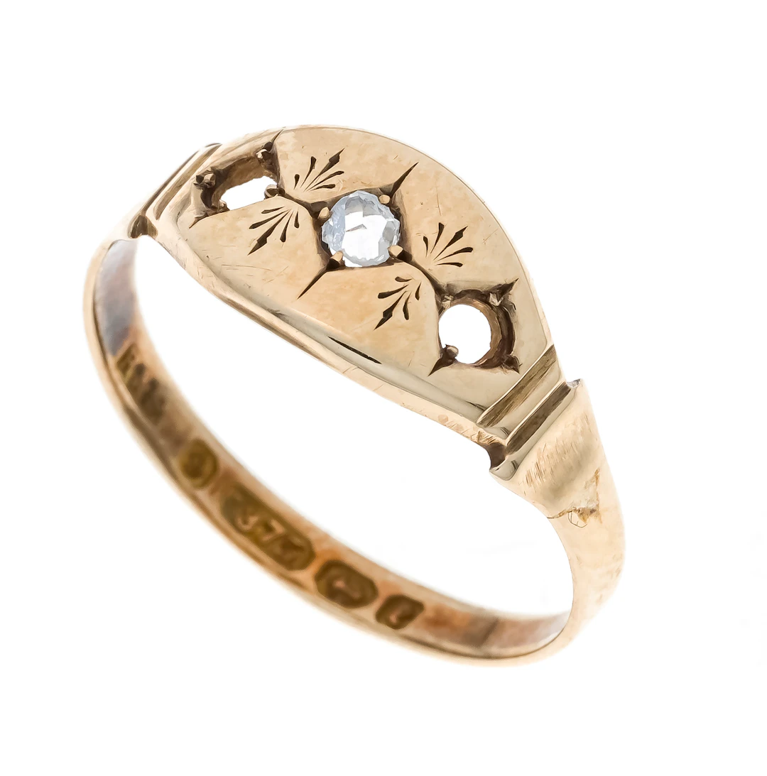 Diamantrosen-Ring um 1900 GG 375/