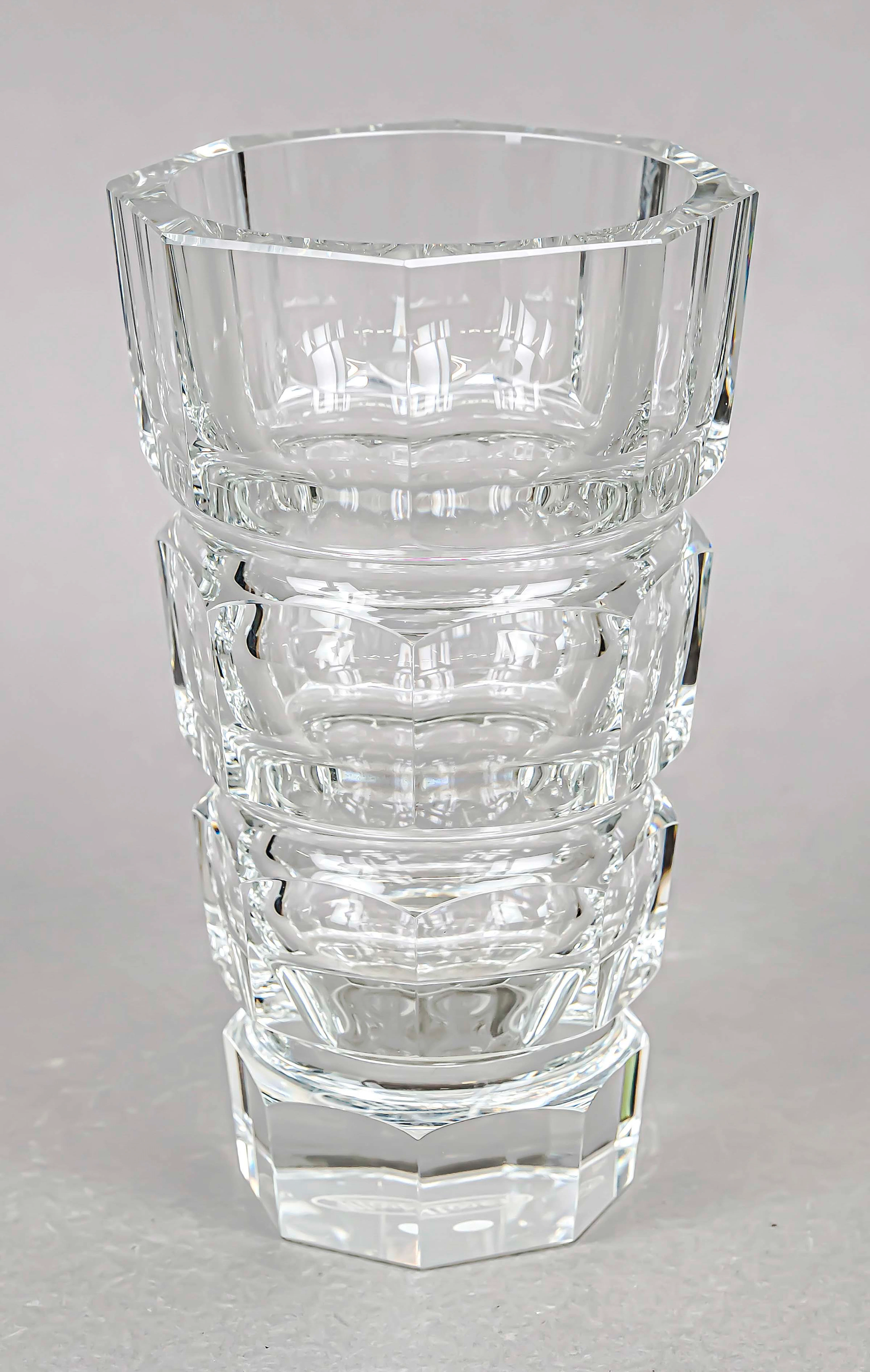 Vase, Moser, 20. Jh., polygonaler