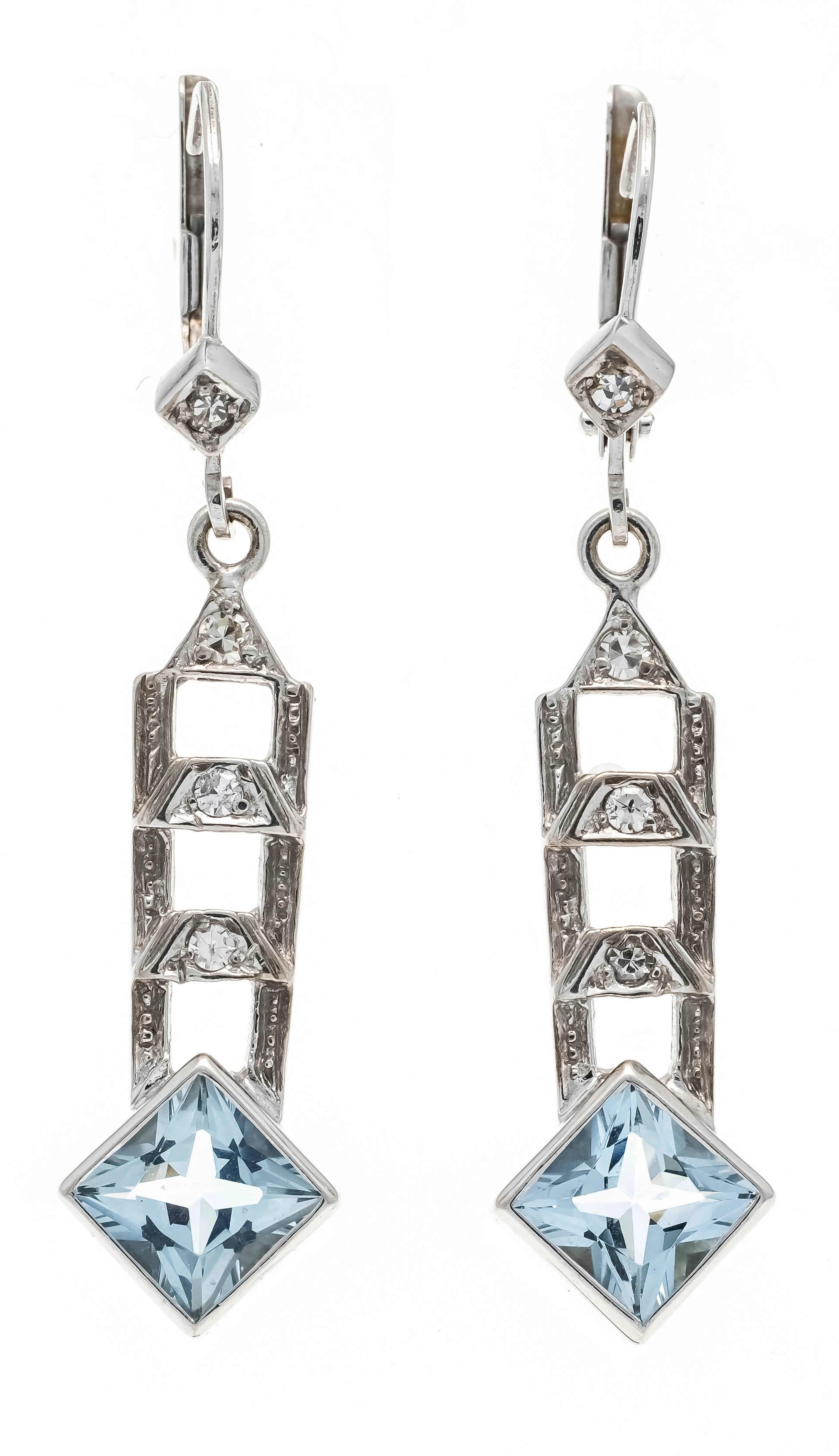 Blautopas-Diamant-Ohrringe WG 585