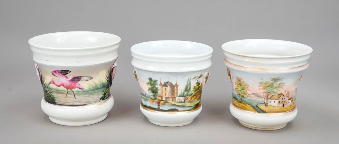 3 Cachepots, Frankreich, 19. Jh.