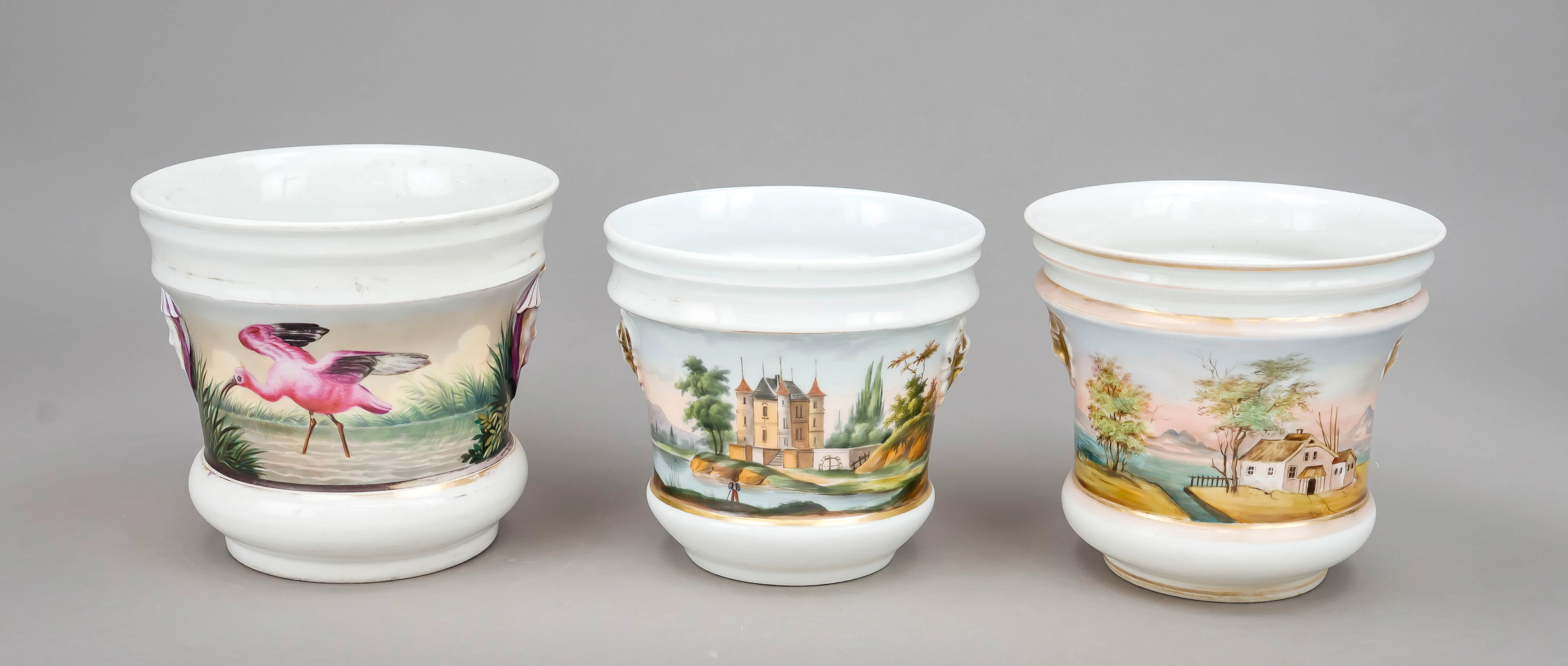 3 Cachepots, Frankreich, 19. Jh.