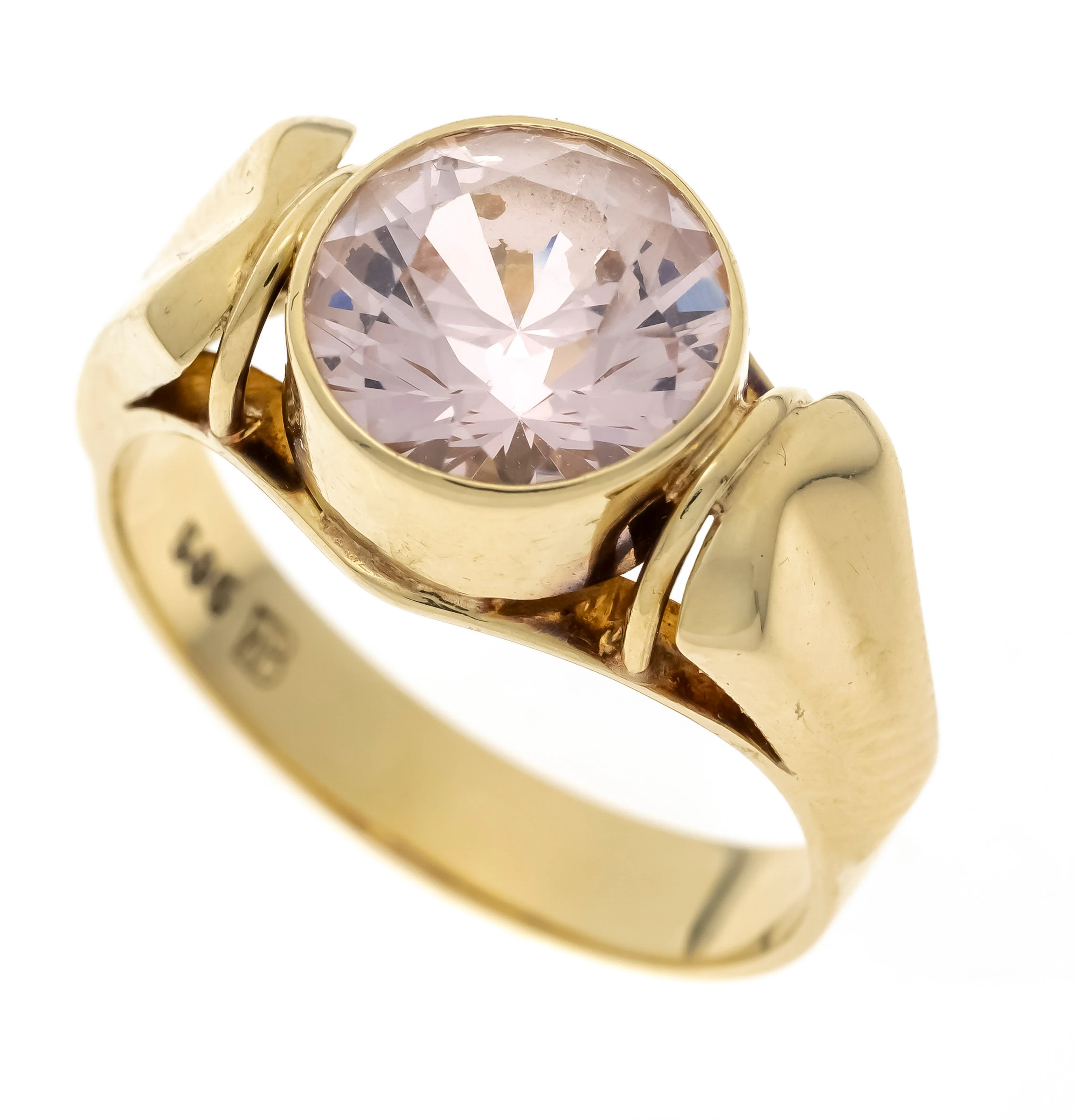Rosenquarz-Ring GG 585/000 mit einem