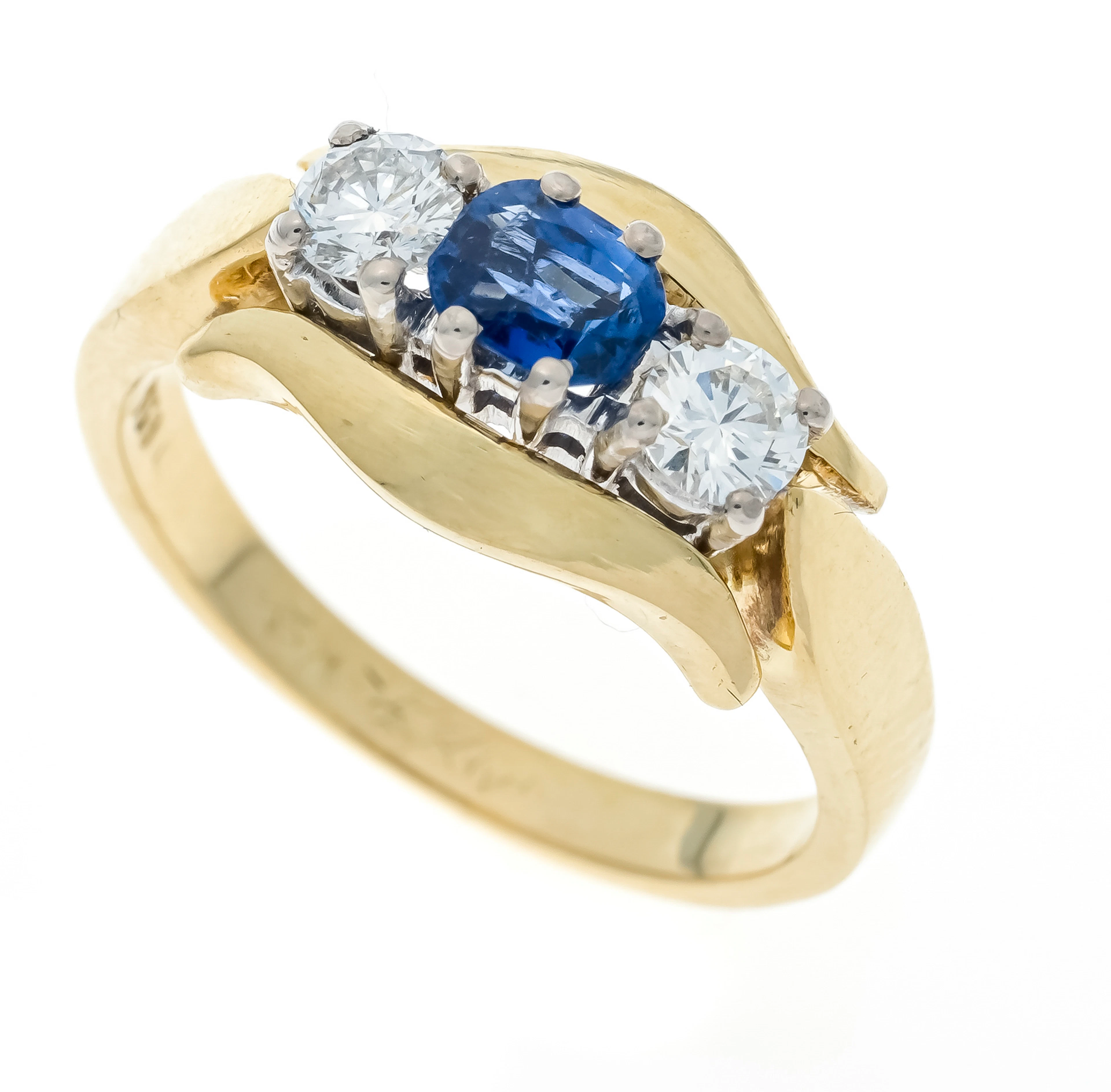 Saphir-Brillant-Ring GG/WG 750/00