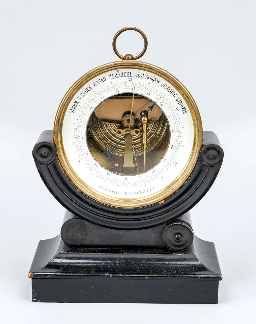 Aneroid-Tischbarometer um 1900, r