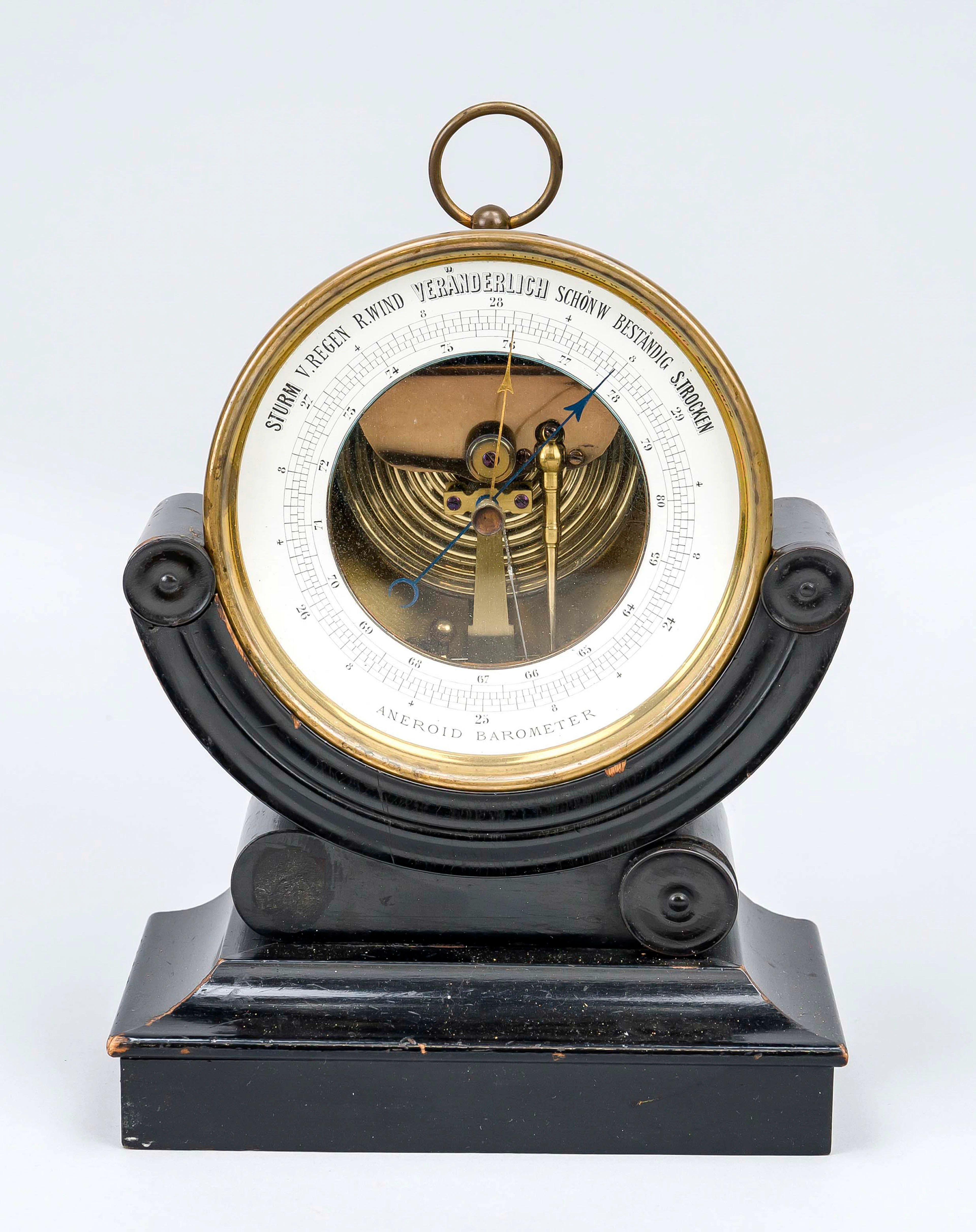 Aneroid-Tischbarometer um 1900, r
