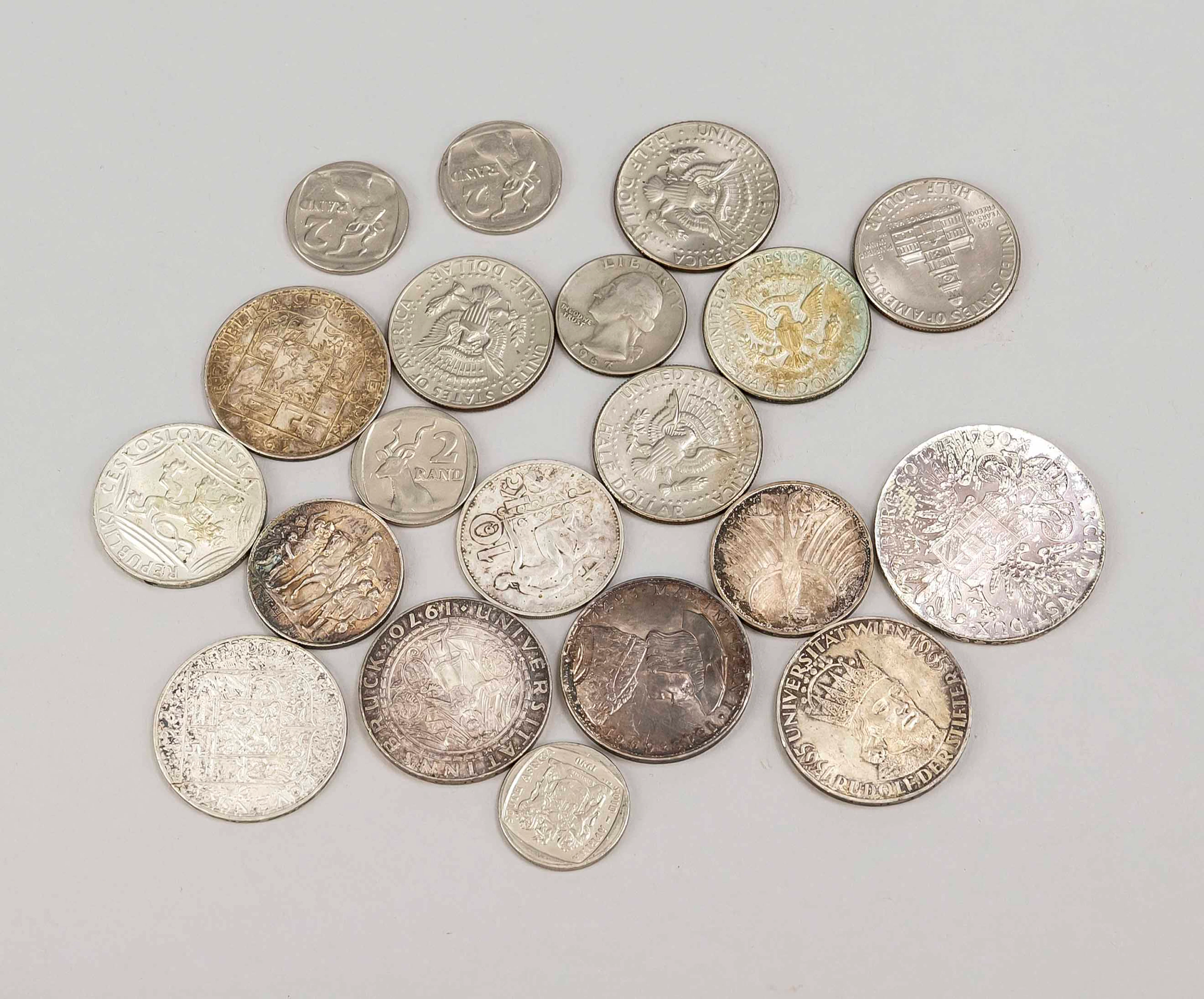 20 Münzen, 20. Jh., meist Silber