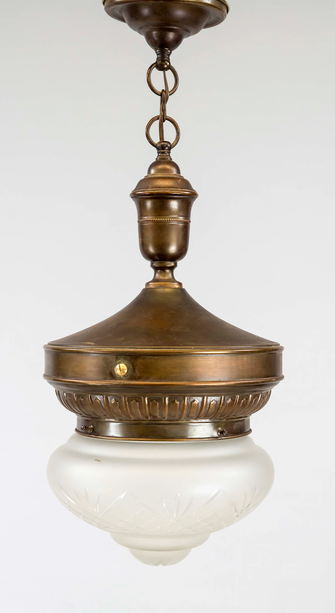 Deckenlampe, Anfang 20. Jh., Mess