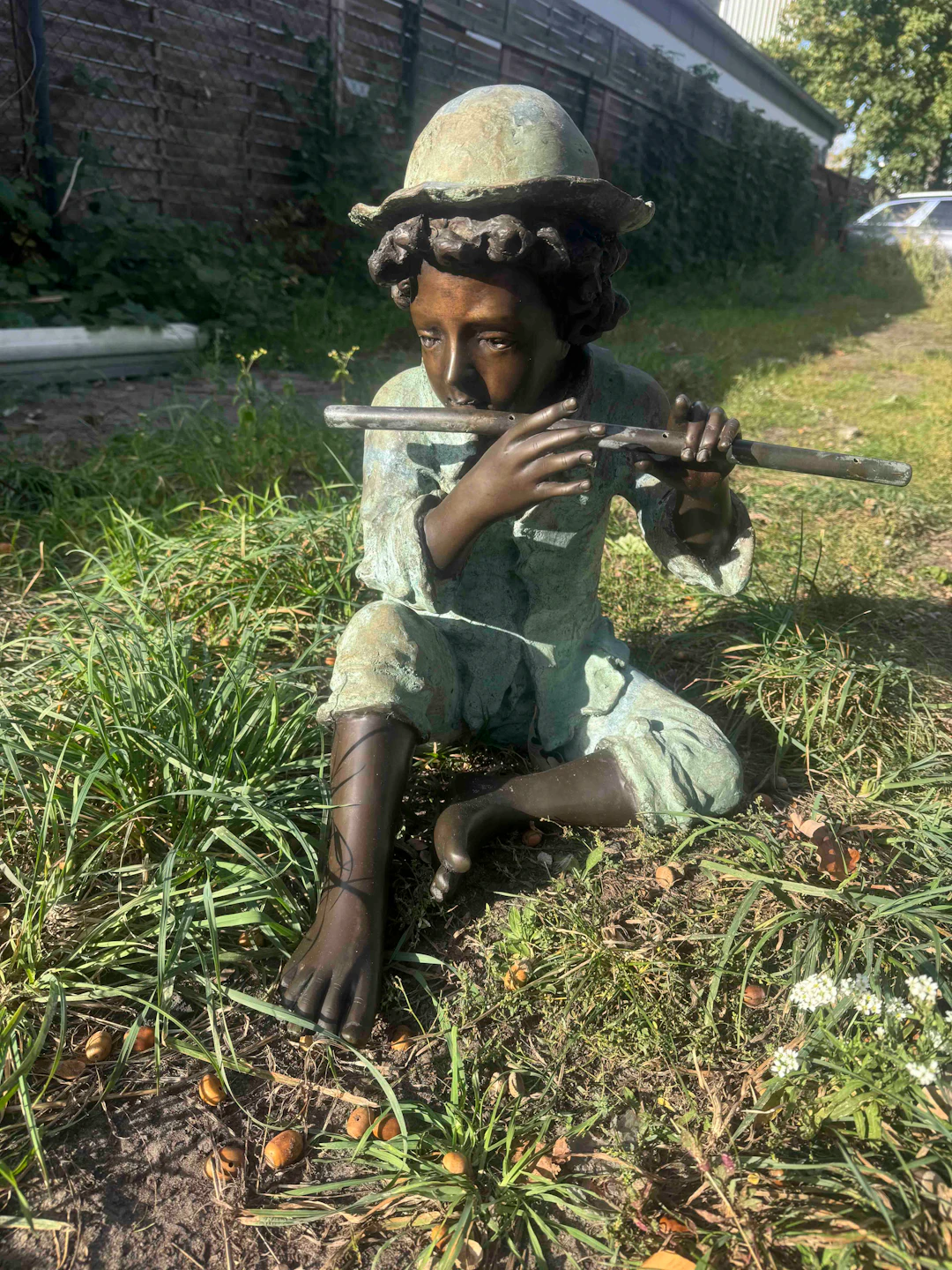 Gartenfigur Flötenspieler, 21. Jh
