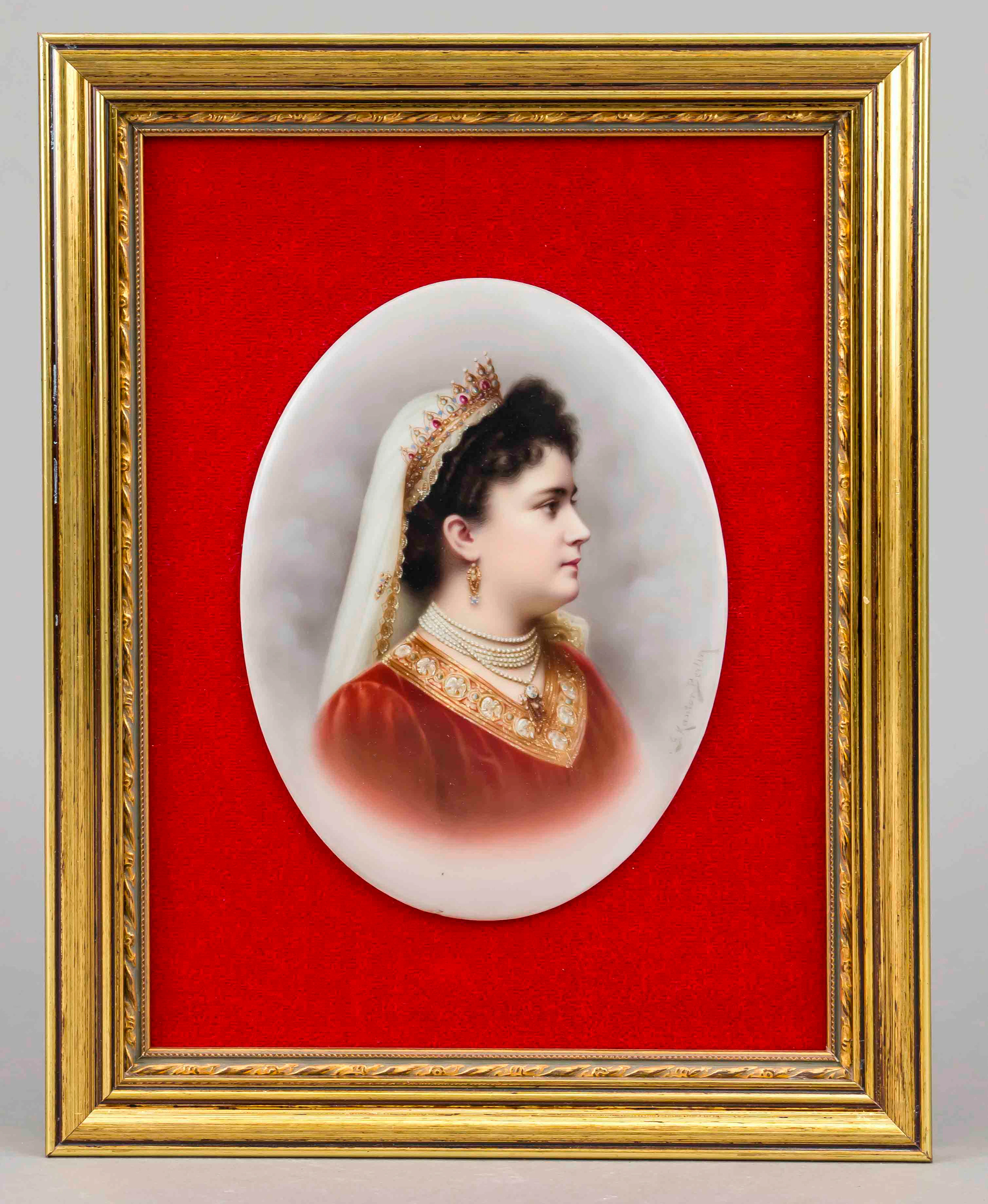 Bildplatte mit Königin Marie von
