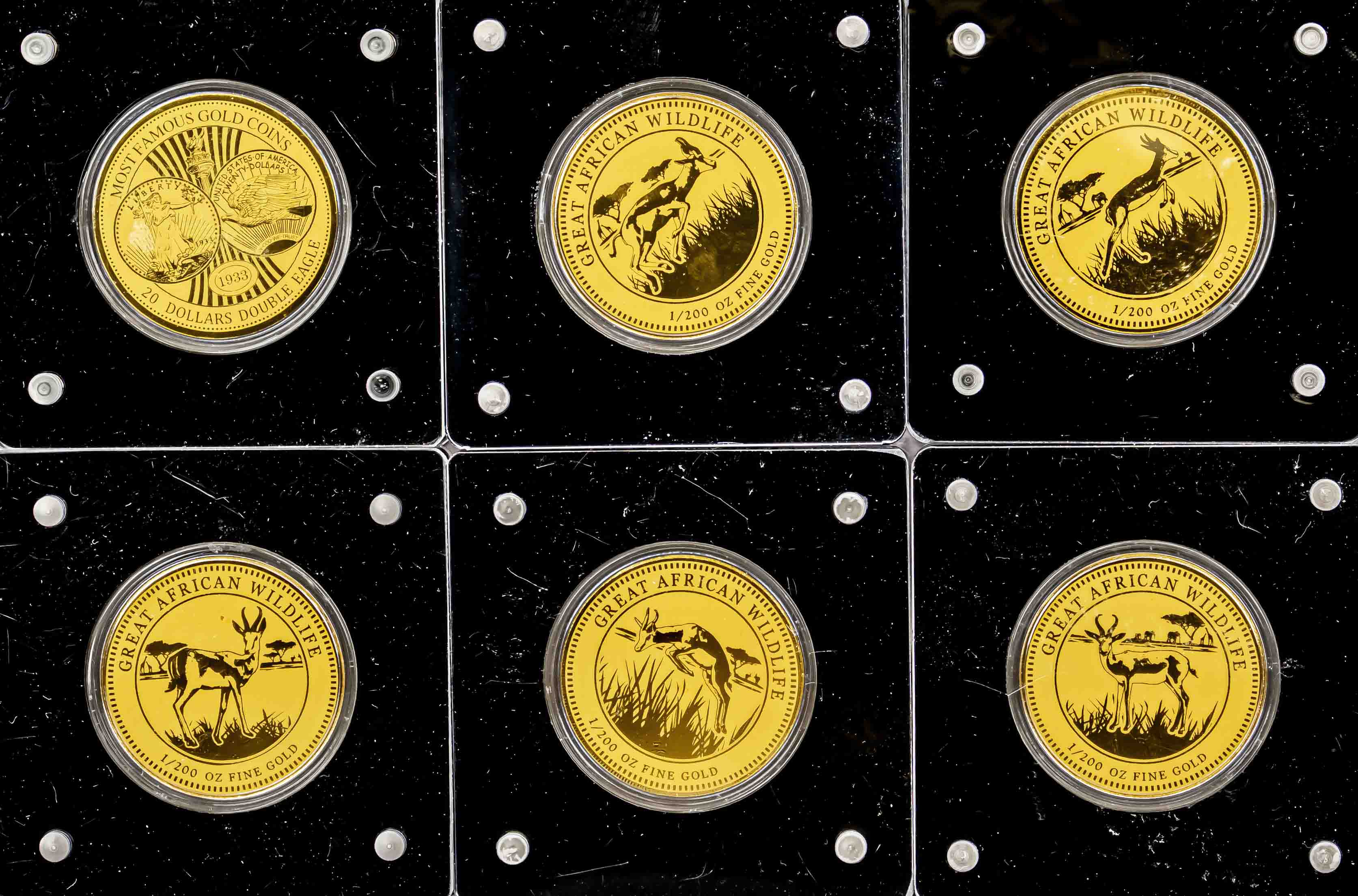 6 Goldprägungen, 21. Jh., Feingold