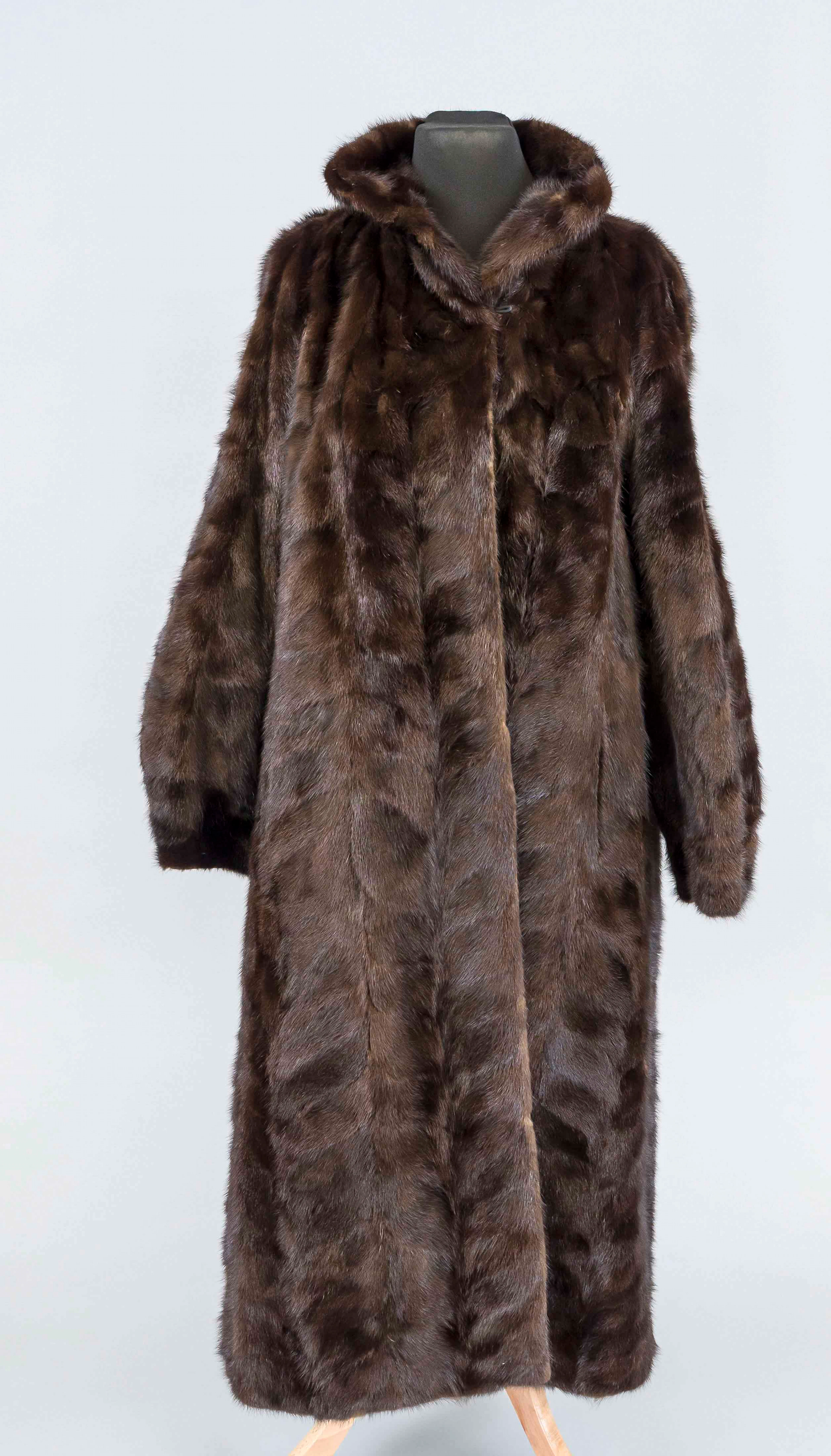 Vintage Pelzmantel, braunschwarz