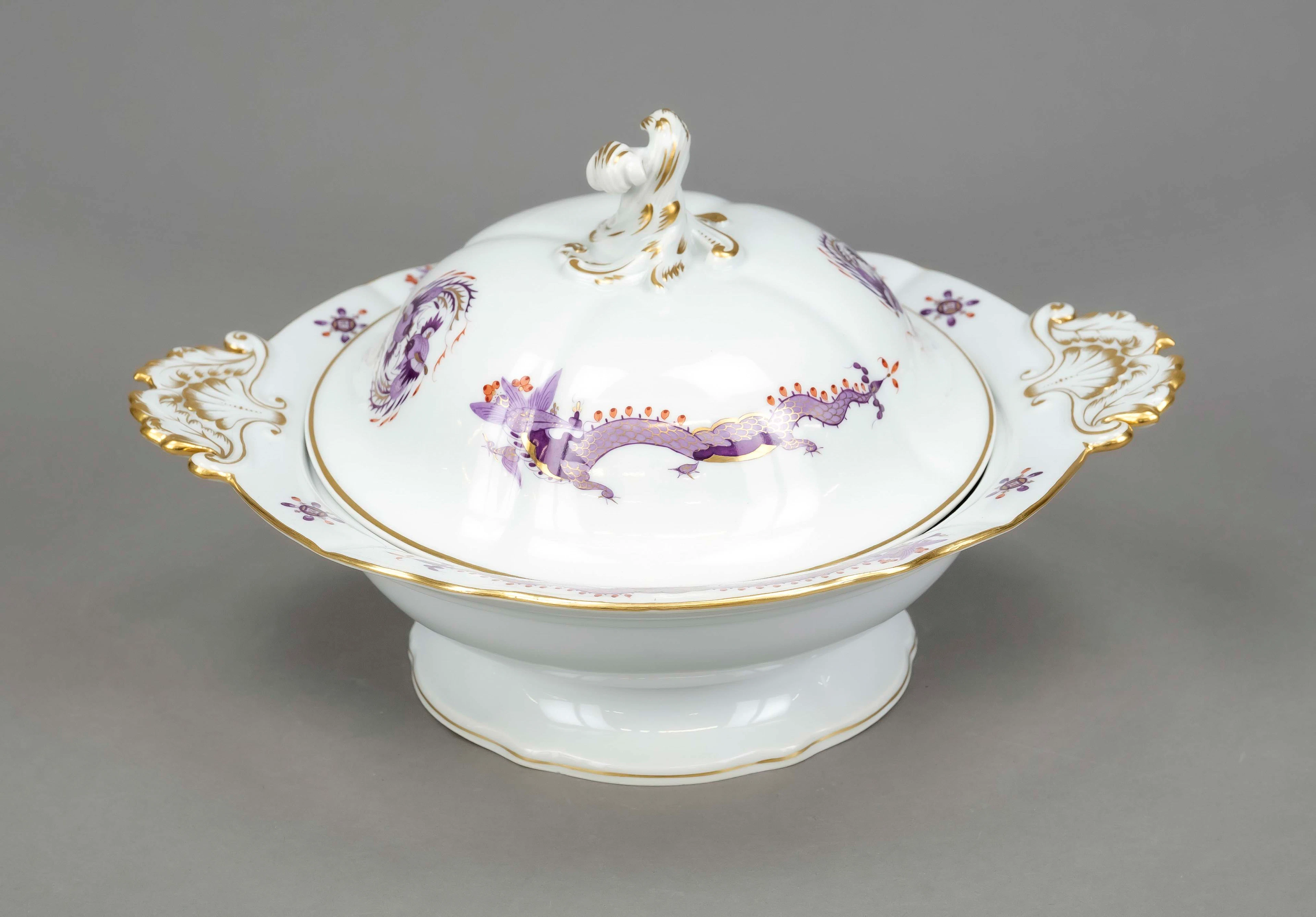 Runde Deckelterrine, Meissen, Mar