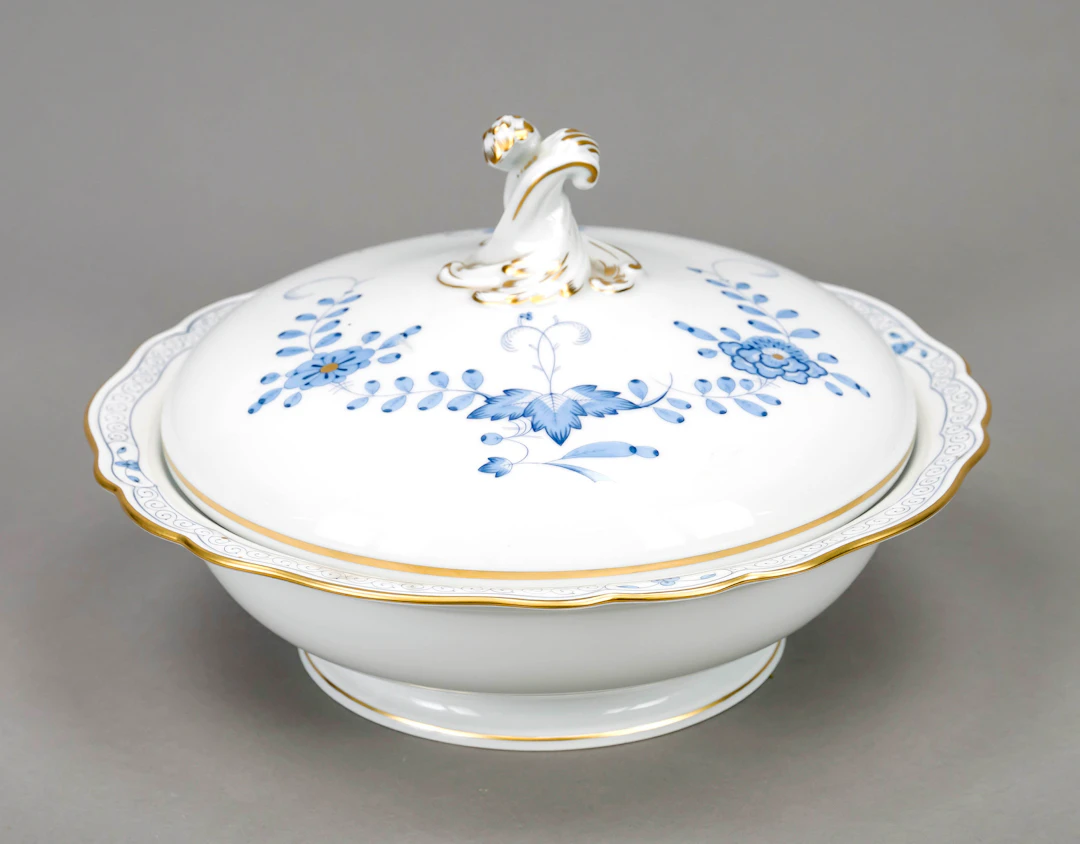 Runde Deckelschüssel, Meissen, M
