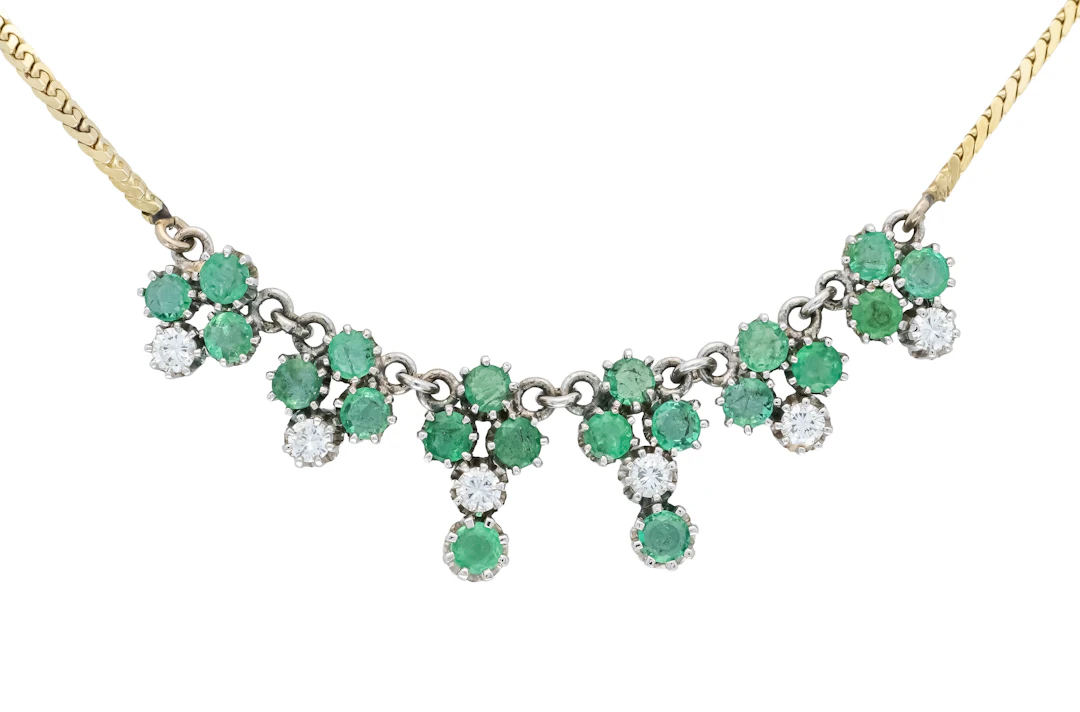 Smaragd-Brillant-Collier GG 585/0