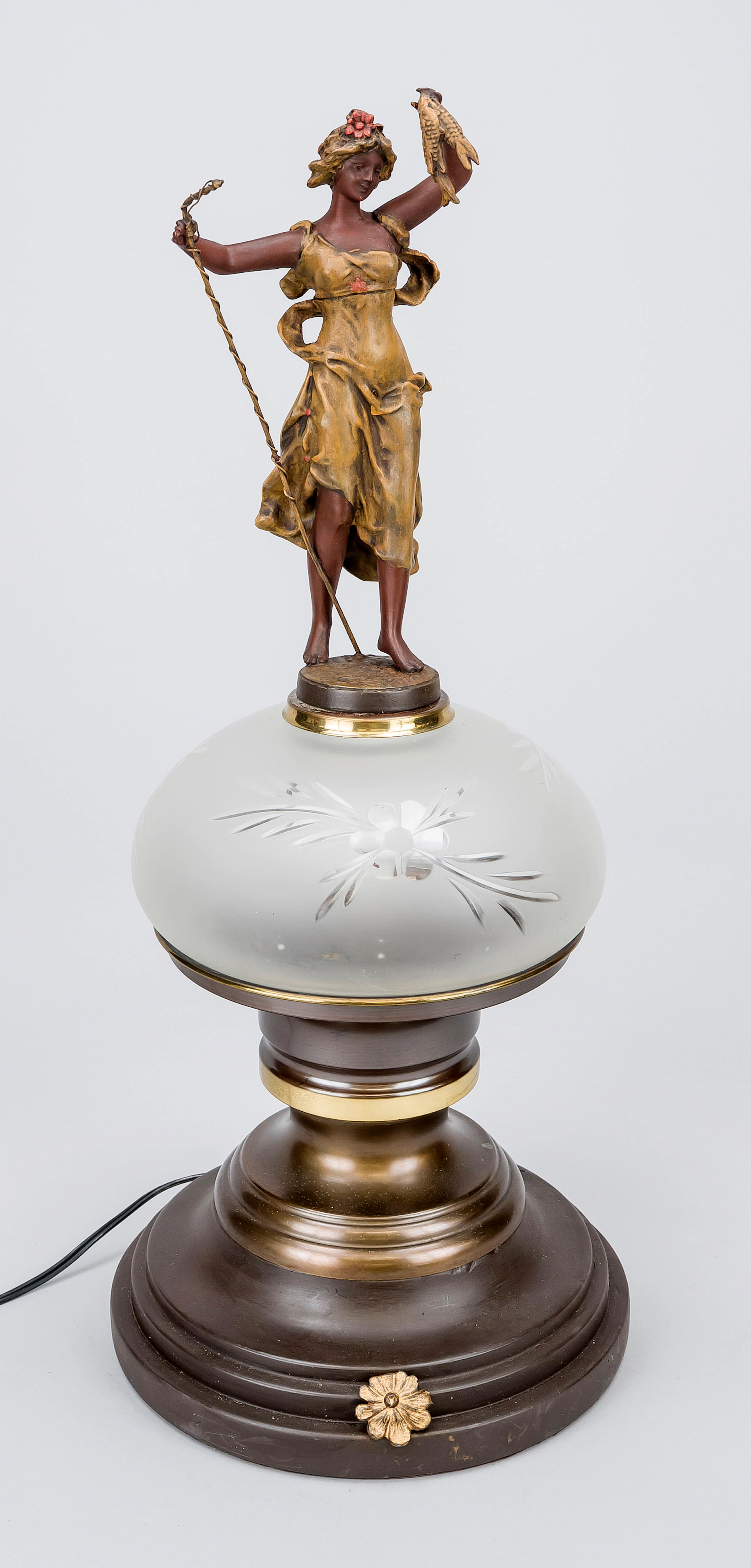 Tischlampe, 20. Jh., balustrierte