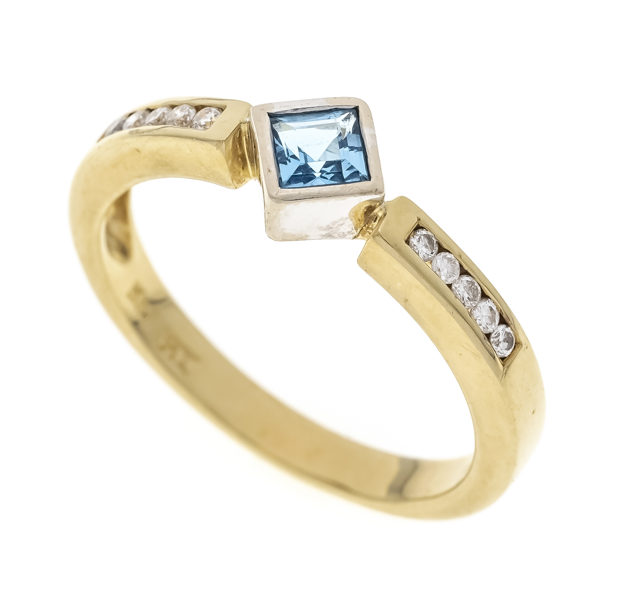 Blautopas-Brillant-Ring GG 585/00