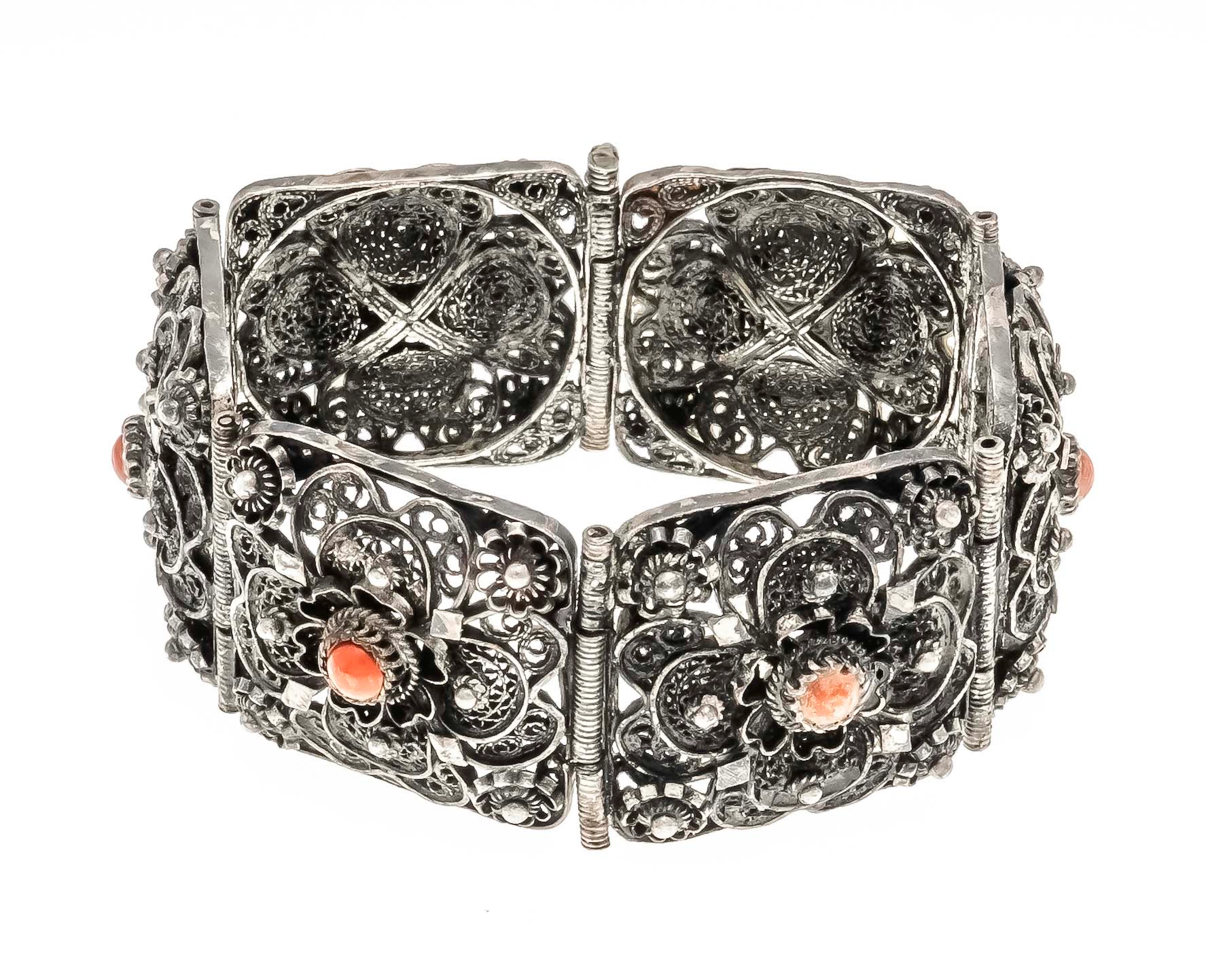 Korallen-Armband Silber, feine Arb