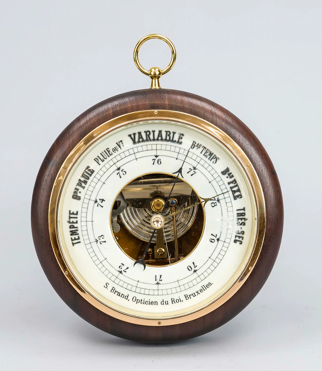 1 Barometer, Belgien 20. Jh., Gla