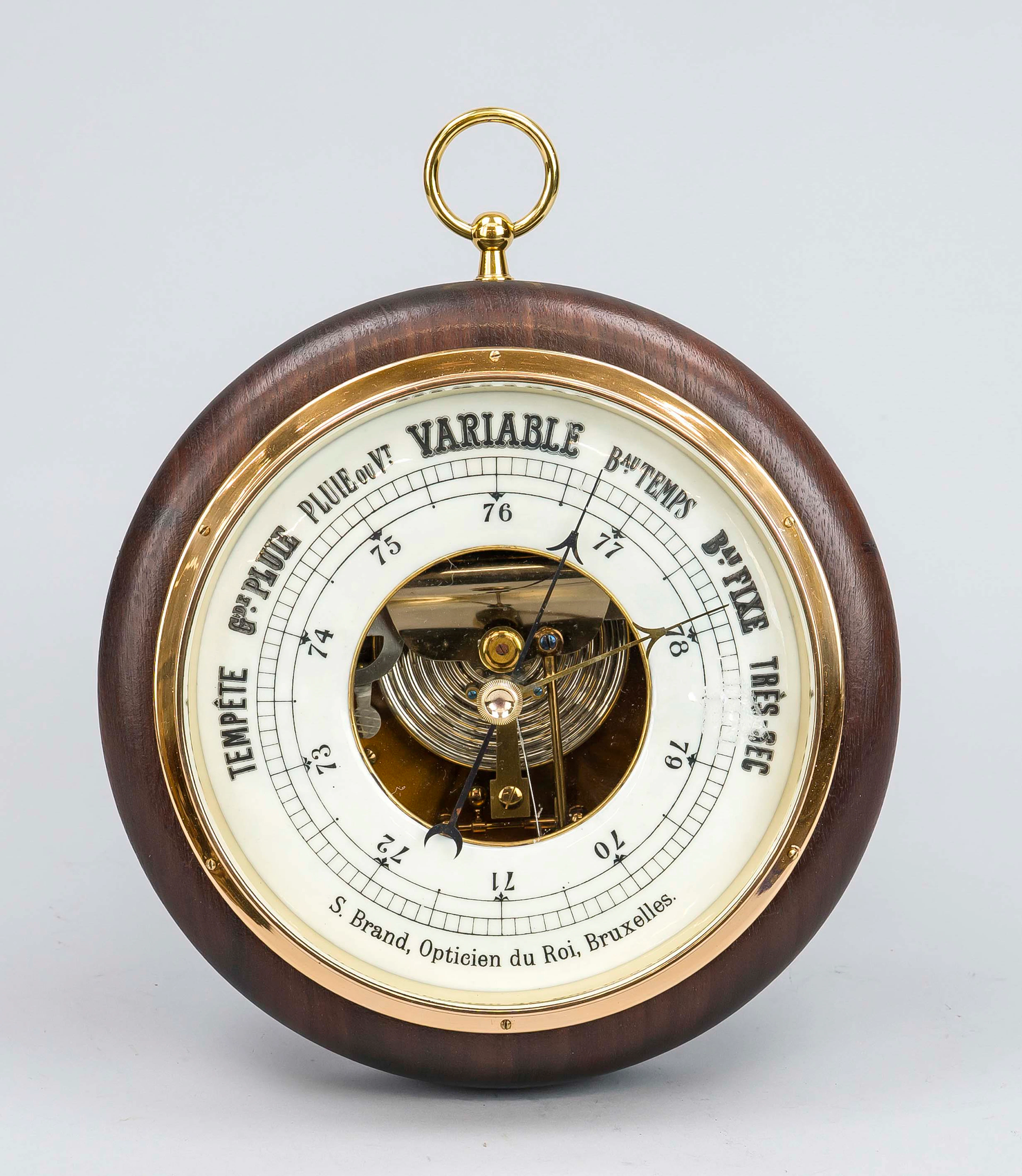 1 Barometer, Belgien 20. Jh., Gla