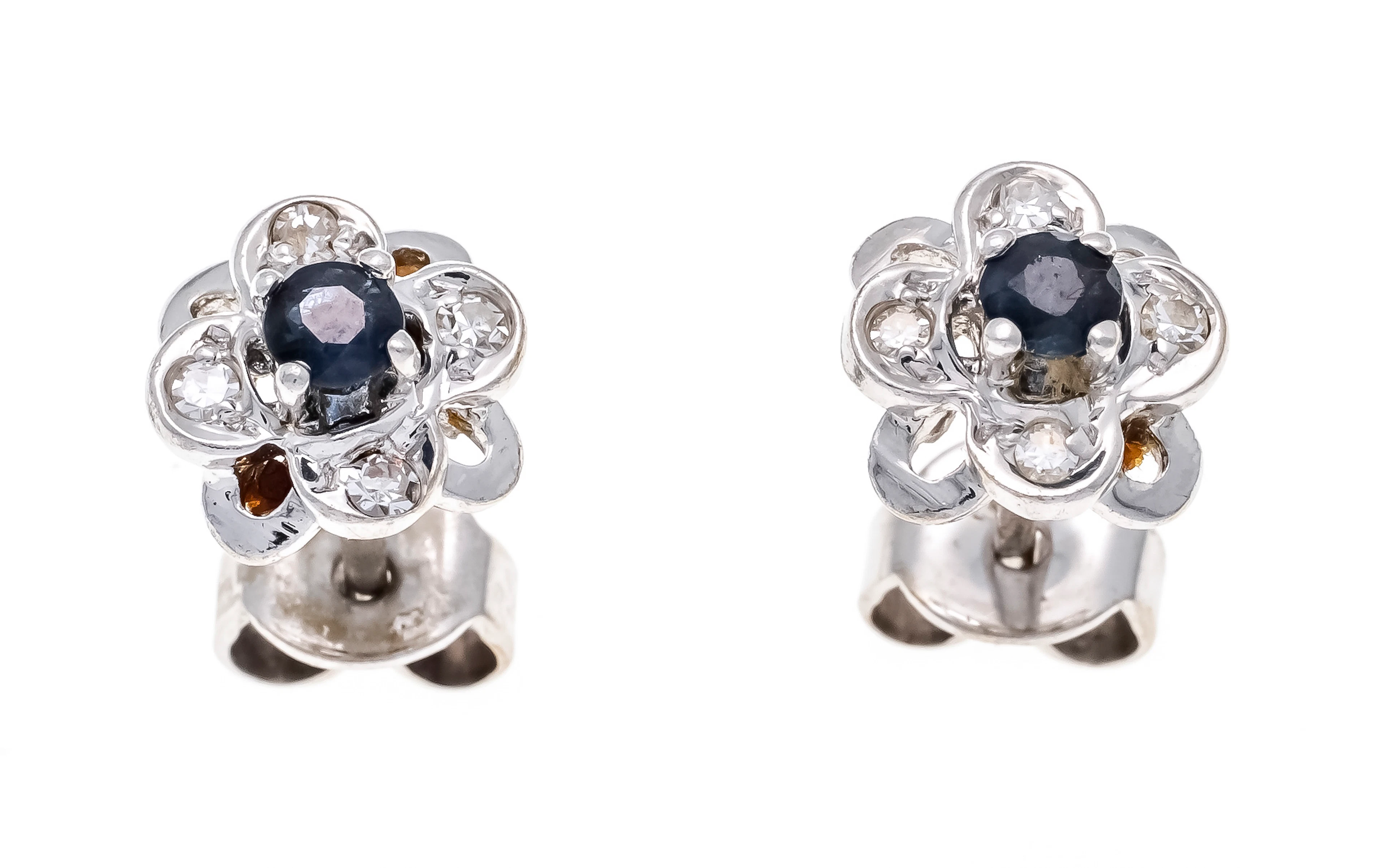 Saphir-Brillant-Ohrstecker WG 585