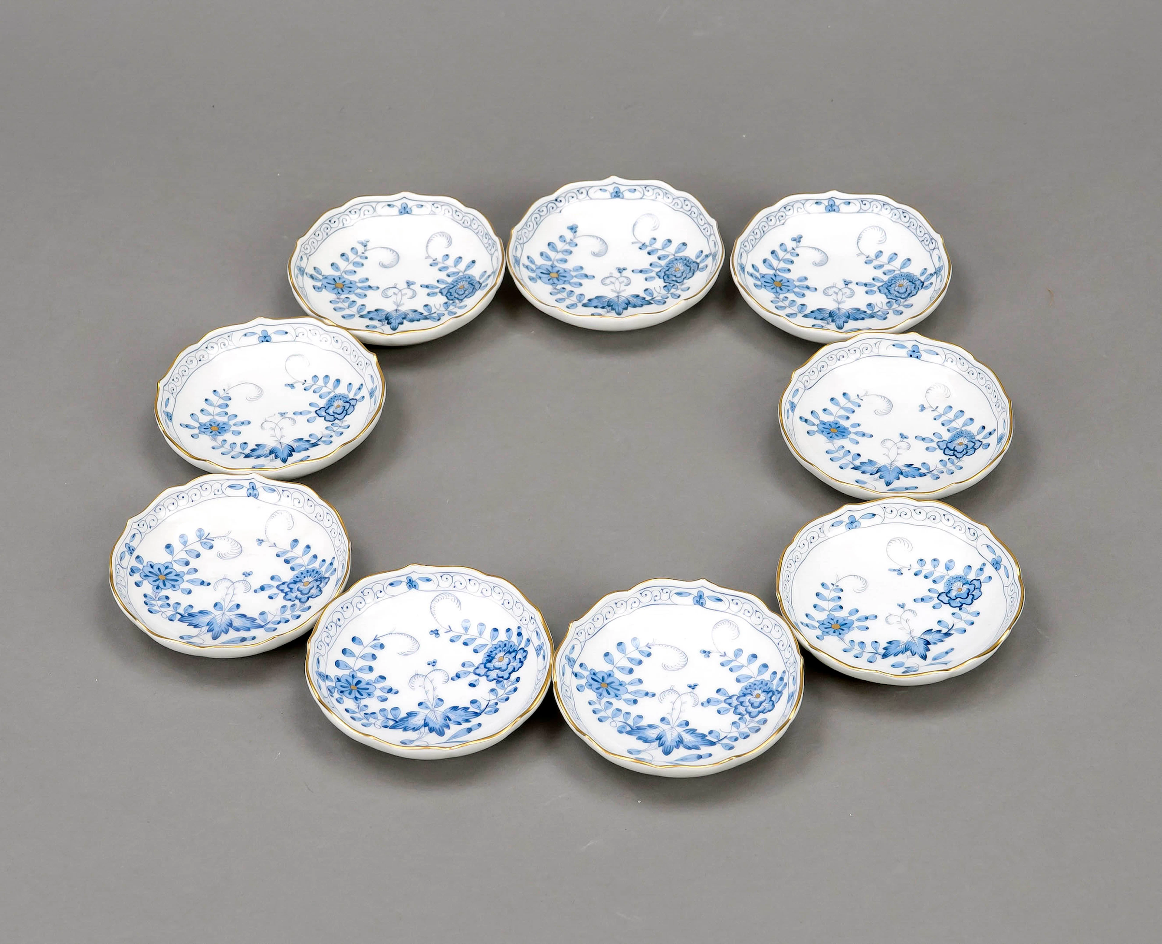 9 Konfektschälchen, Meissen, Mar