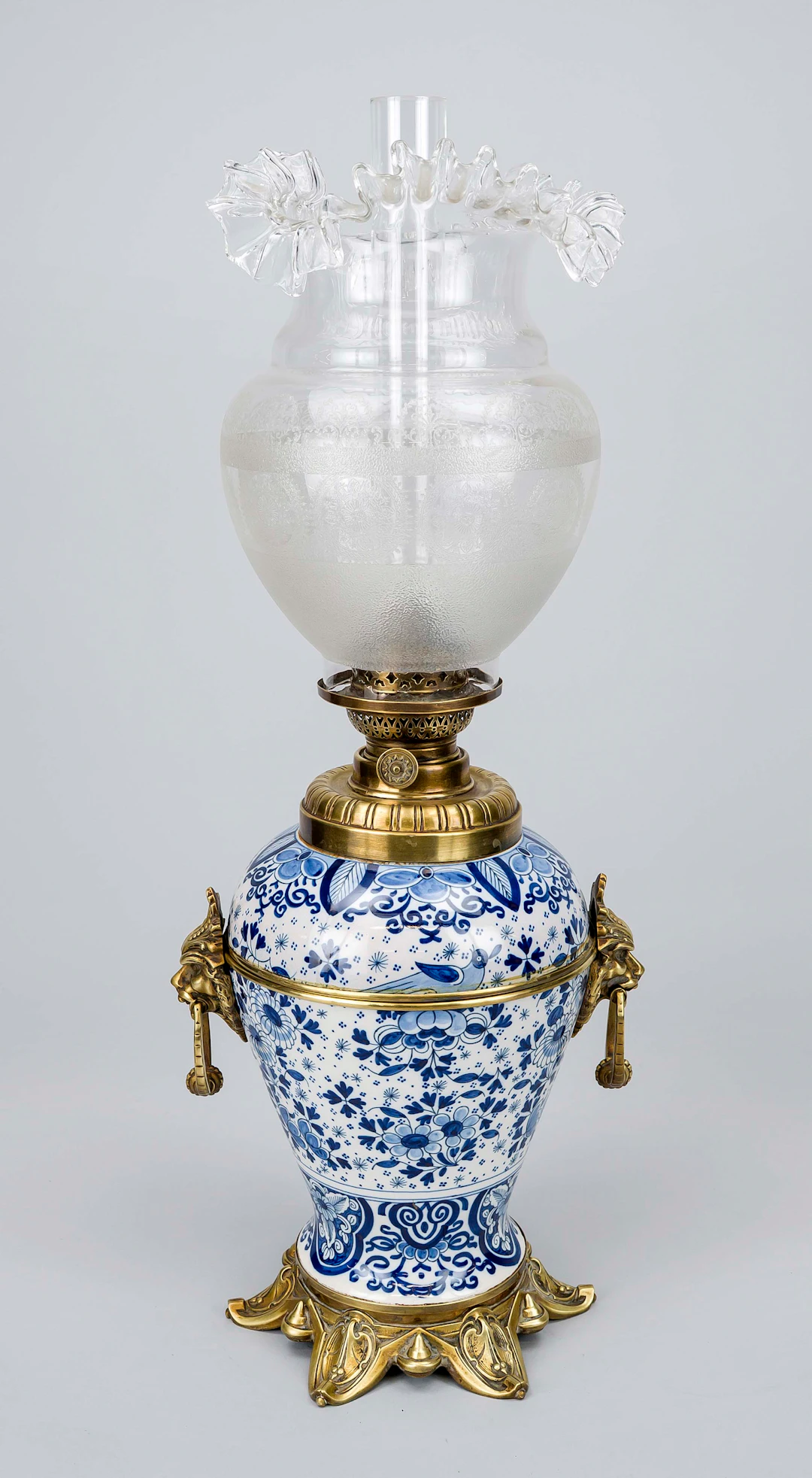 Petroleumlampe, 19./20. Jh., Vase