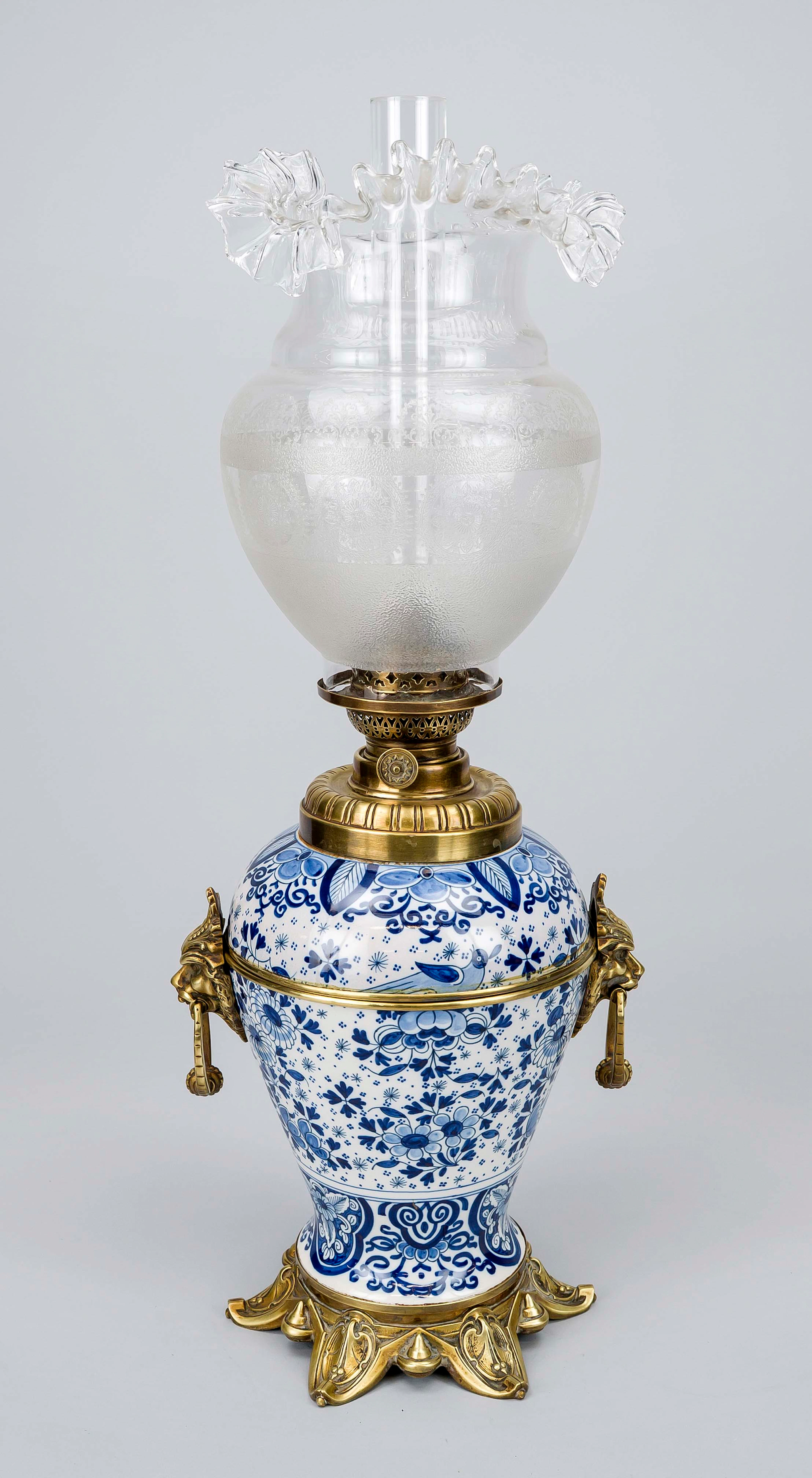 Petroleumlampe, 19./20. Jh., Vase