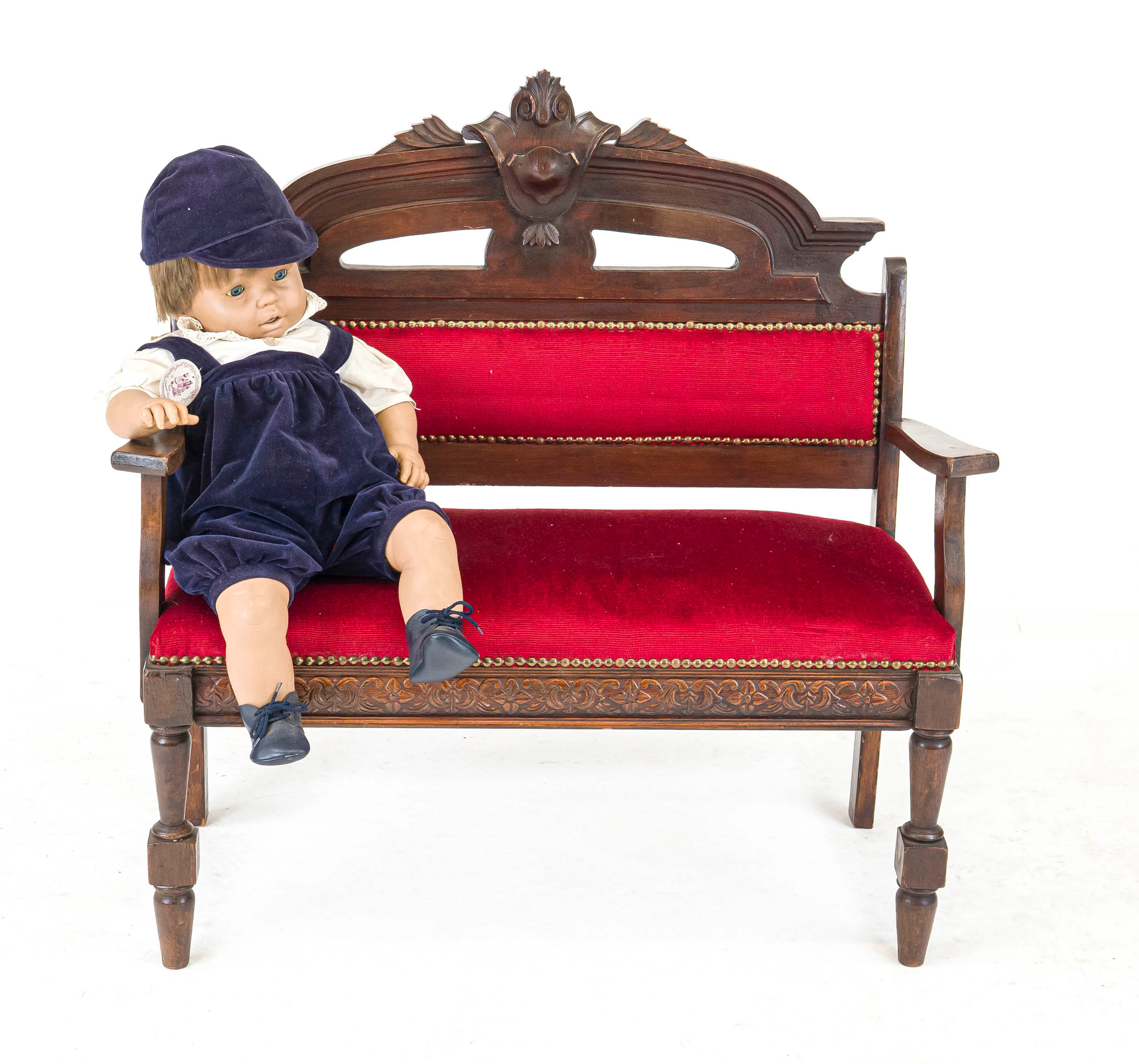 Kinder-/Puppenbank um 1890, Eiche