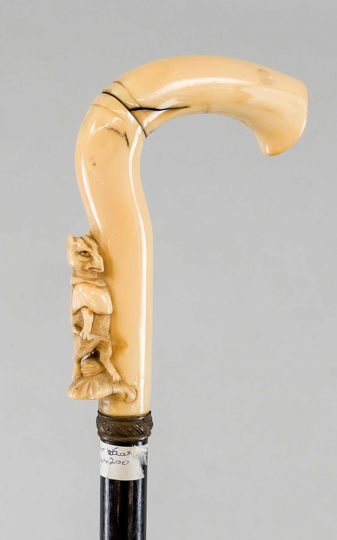 Figürlicher Gehstock, um 1900, Sc