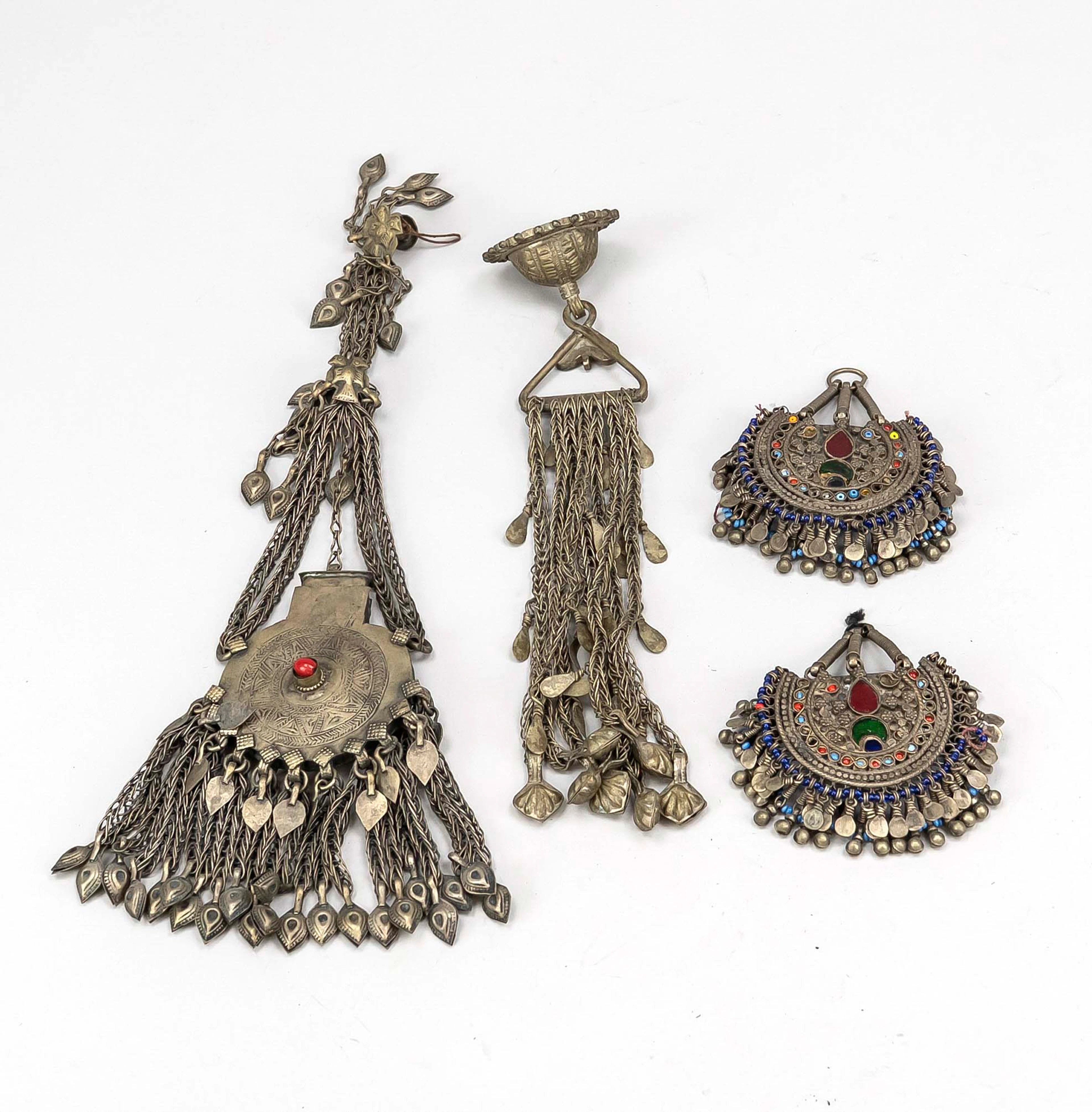 4 Schmuckteile/Anhänger, w. Afghan