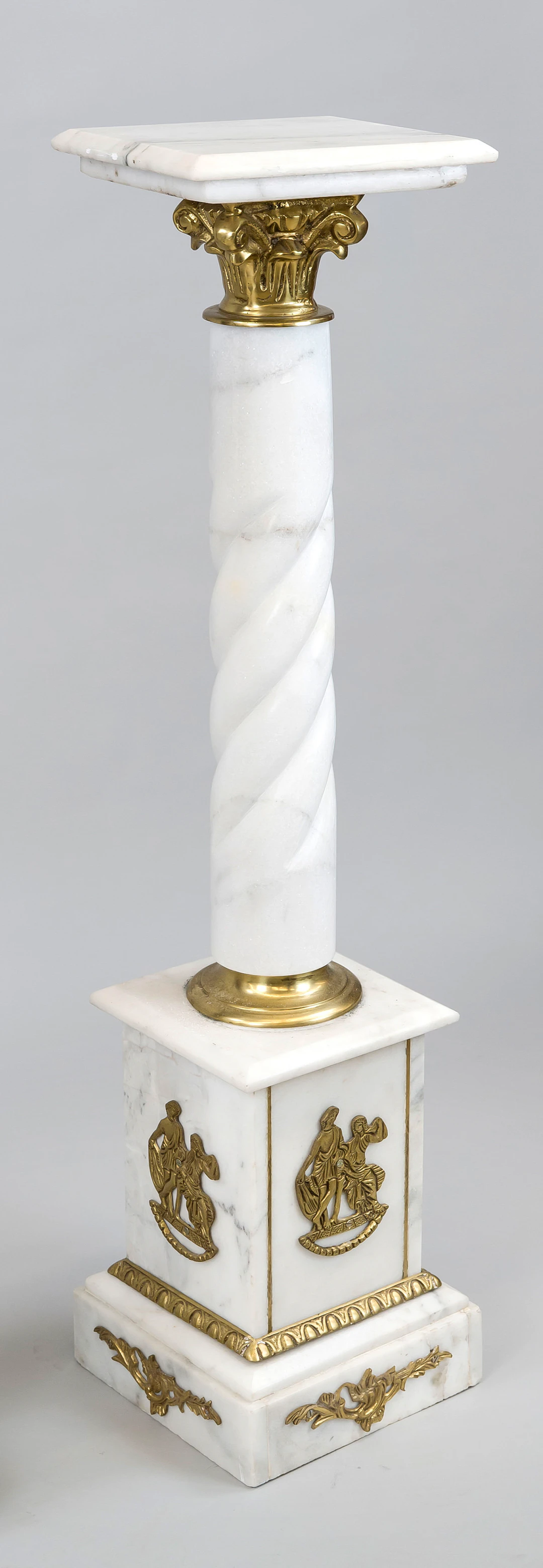 Säule, 20. Jh., weißer Marmor mit