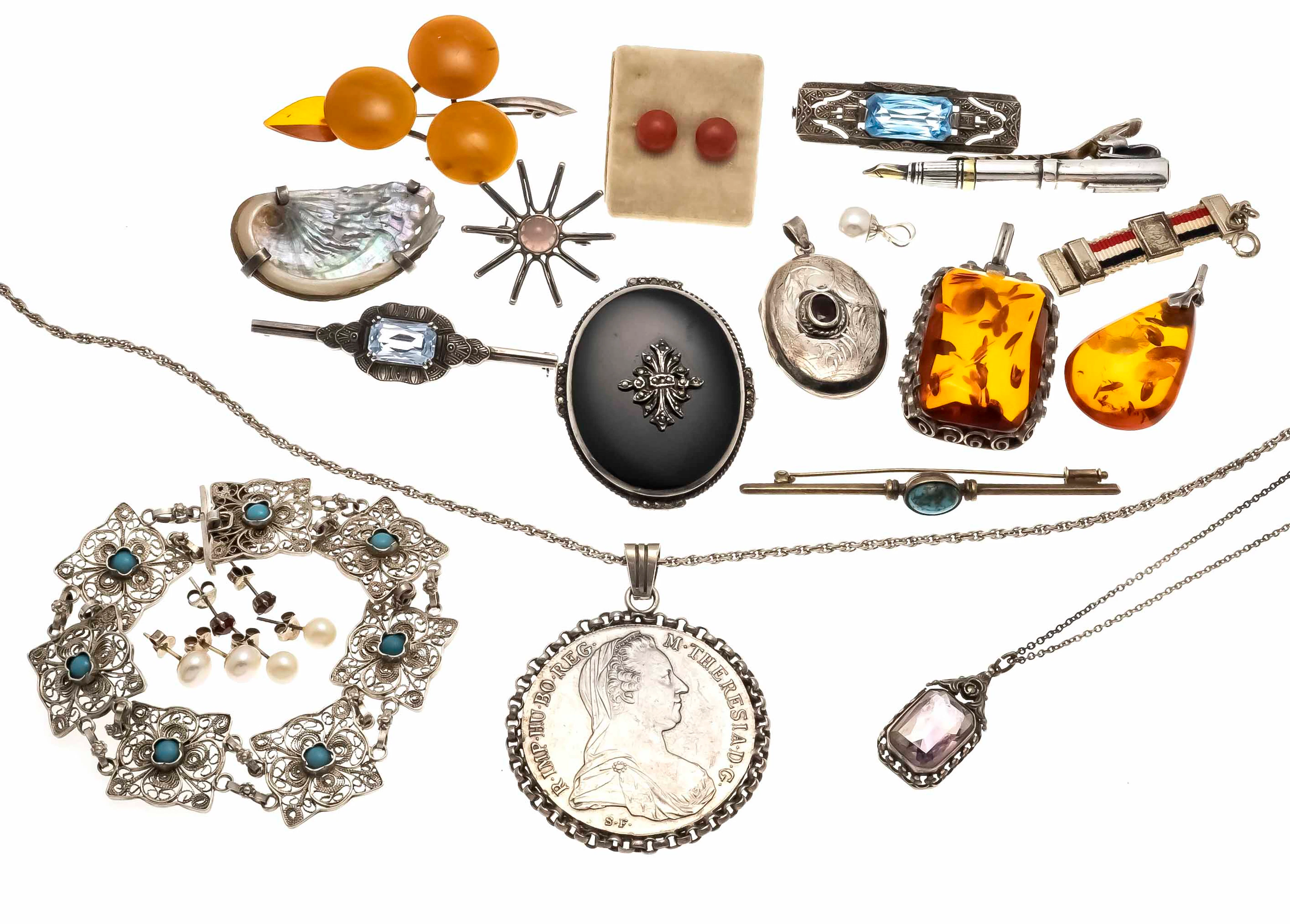 Großes Silberschmuck Konvolut, mit