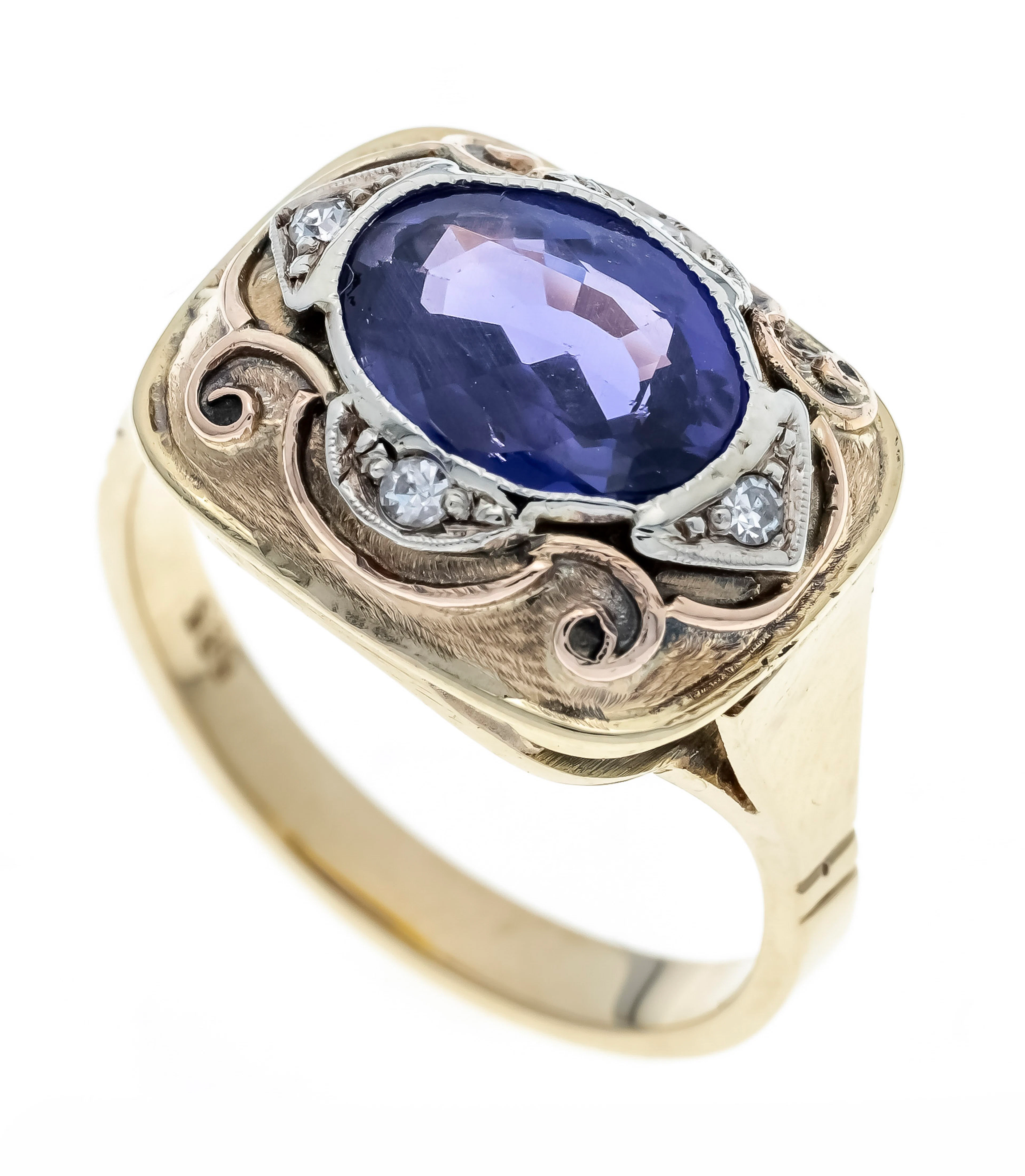 Saphir-Diamant-Ring GG 585/000 mi
